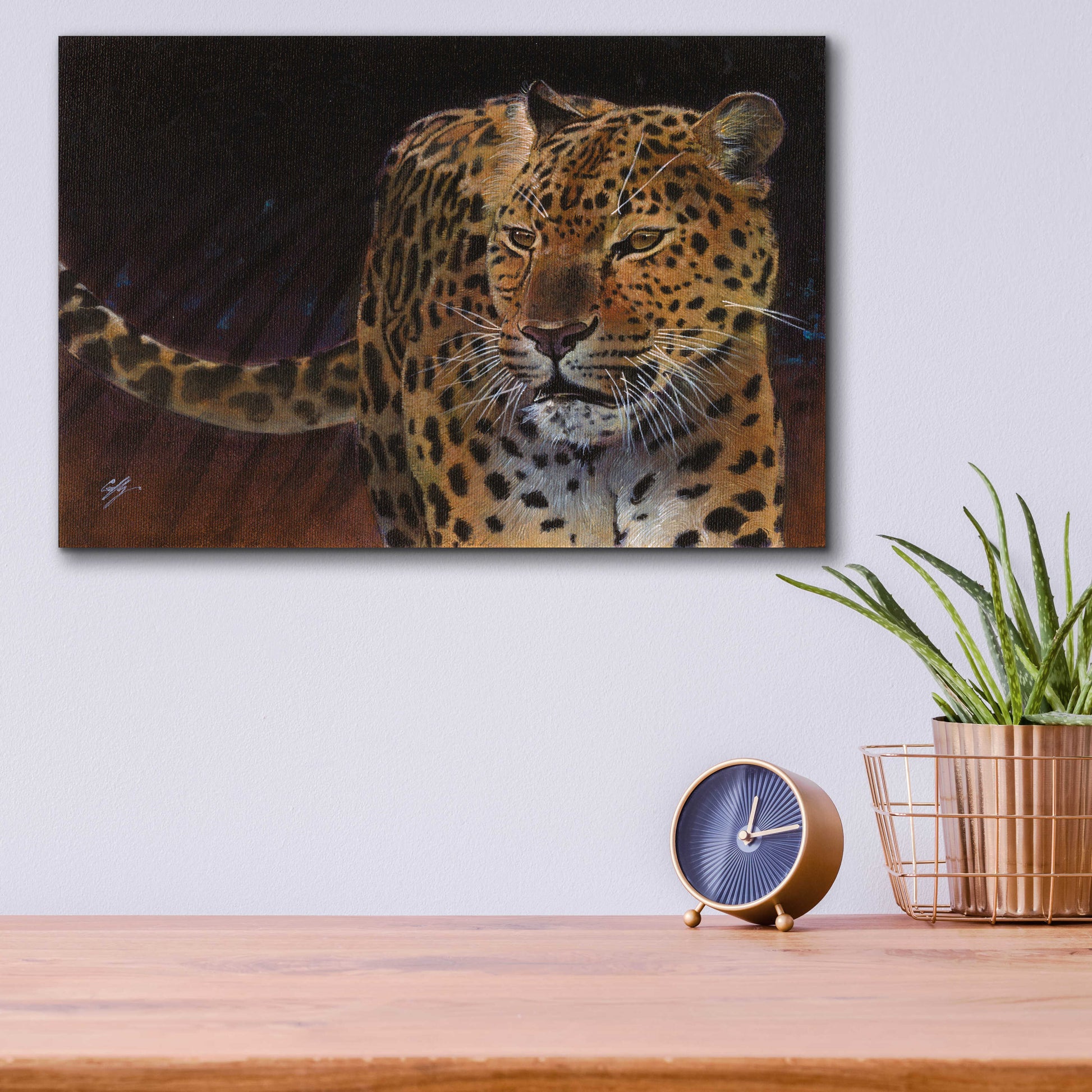 Epic Art 'Leopard' by Durwood Coffey, Acrylic Glass Wall Art,16x12