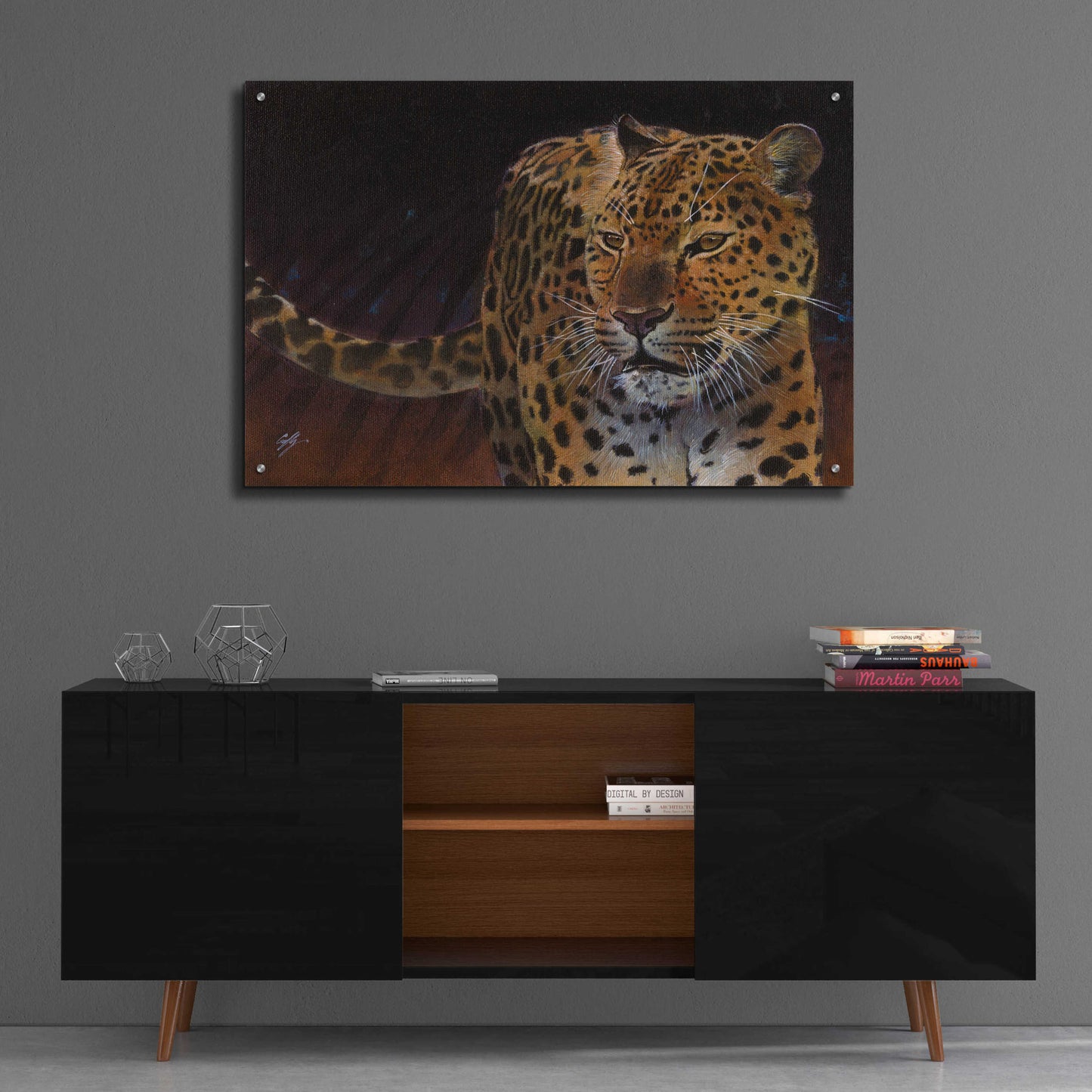 Epic Art 'Leopard' by Durwood Coffey, Acrylic Glass Wall Art,36x24