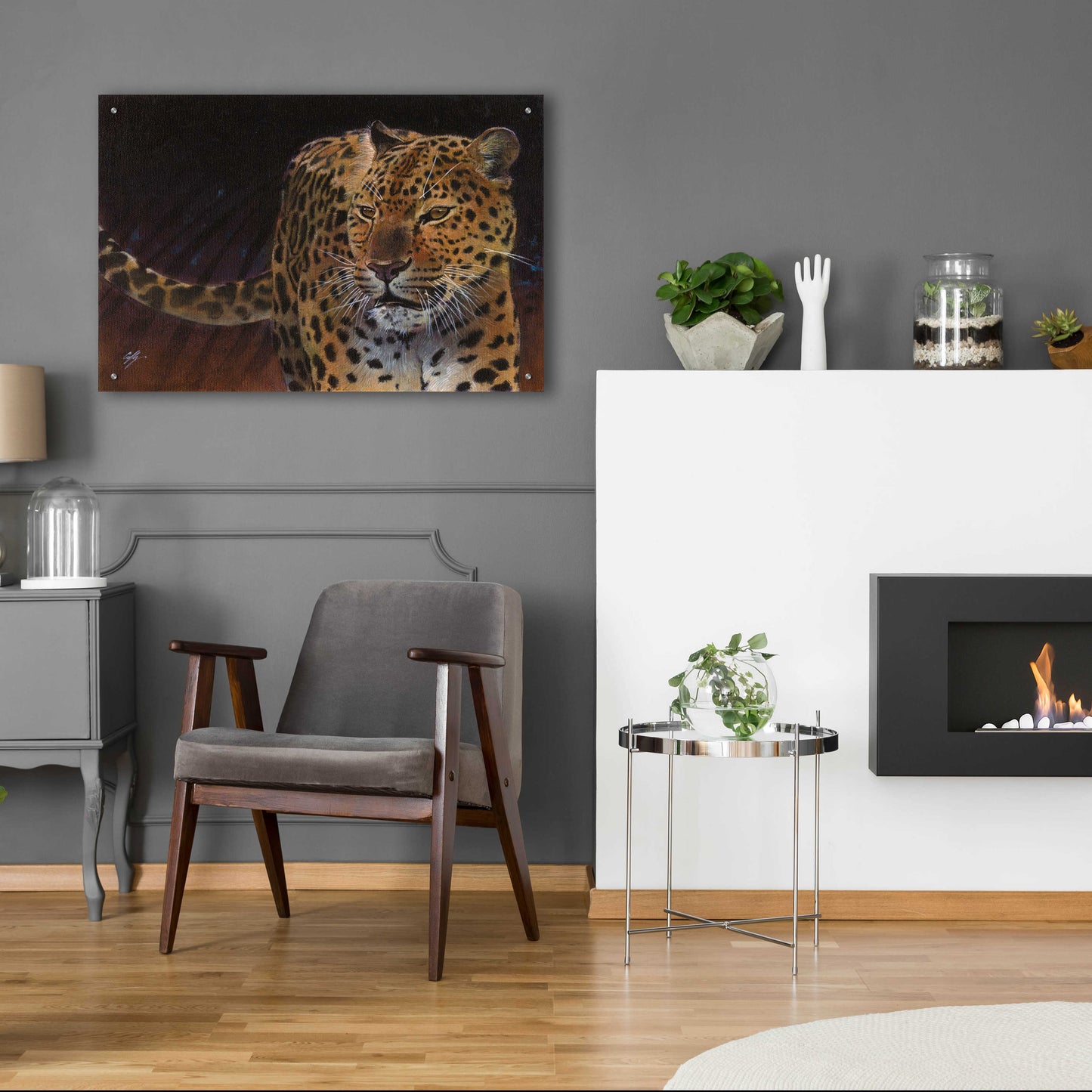 Epic Art 'Leopard' by Durwood Coffey, Acrylic Glass Wall Art,36x24