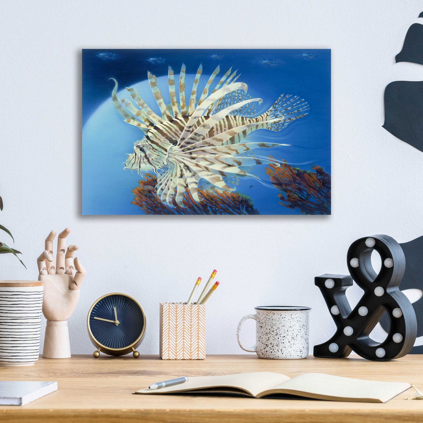 Epic Art 'Lion Fish' by Durwood Coffey, Acrylic Glass Wall Art,16x12