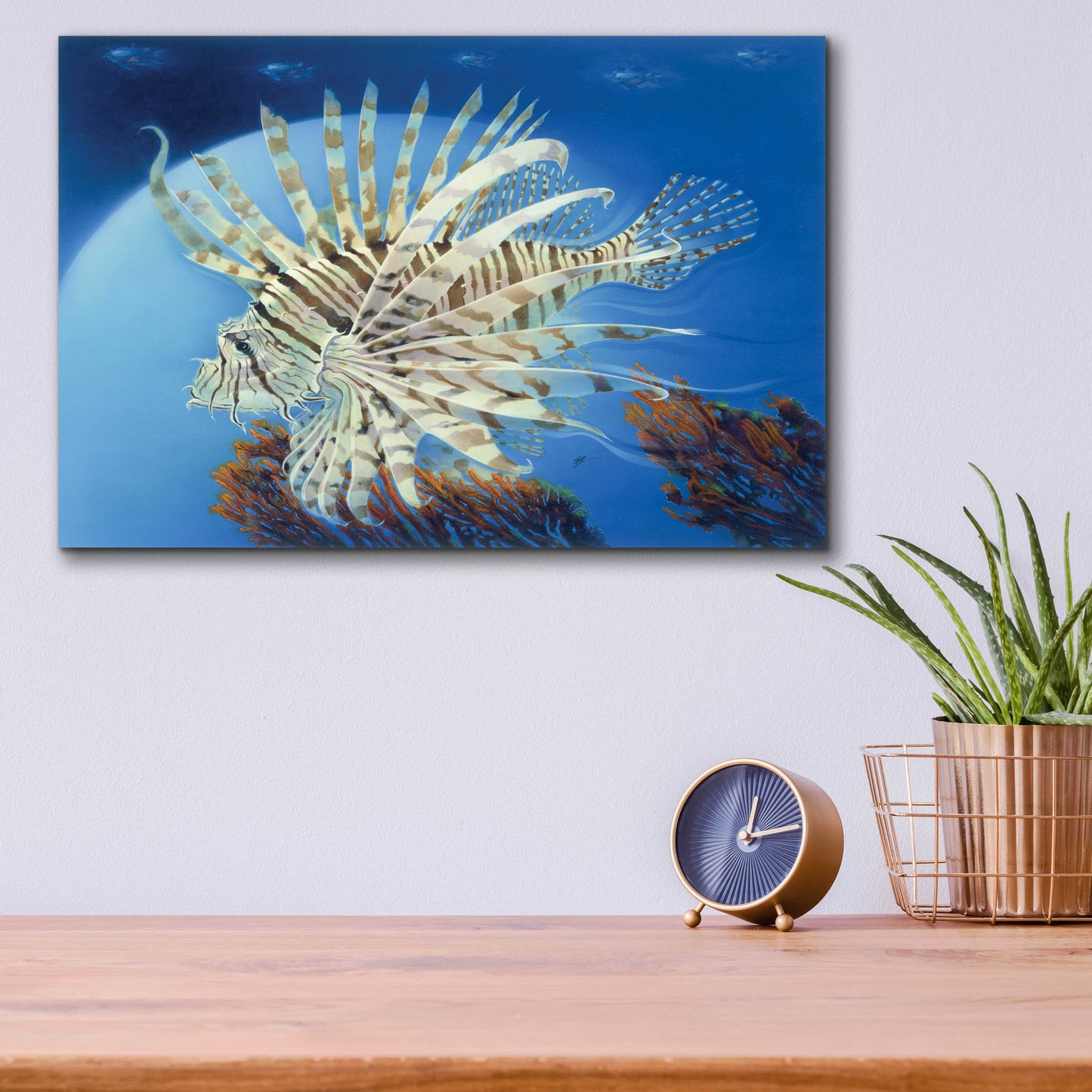 Epic Art 'Lion Fish' by Durwood Coffey, Acrylic Glass Wall Art,16x12