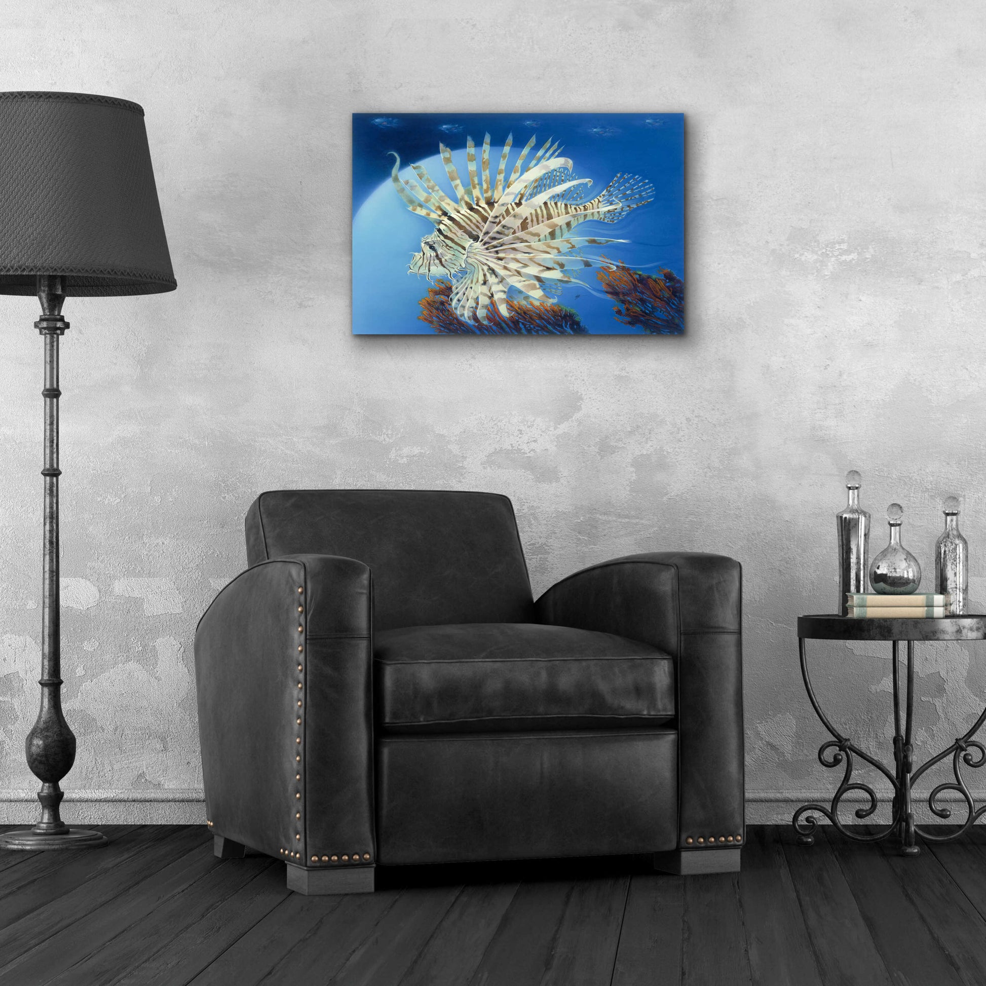 Epic Art 'Lion Fish' by Durwood Coffey, Acrylic Glass Wall Art,24x16