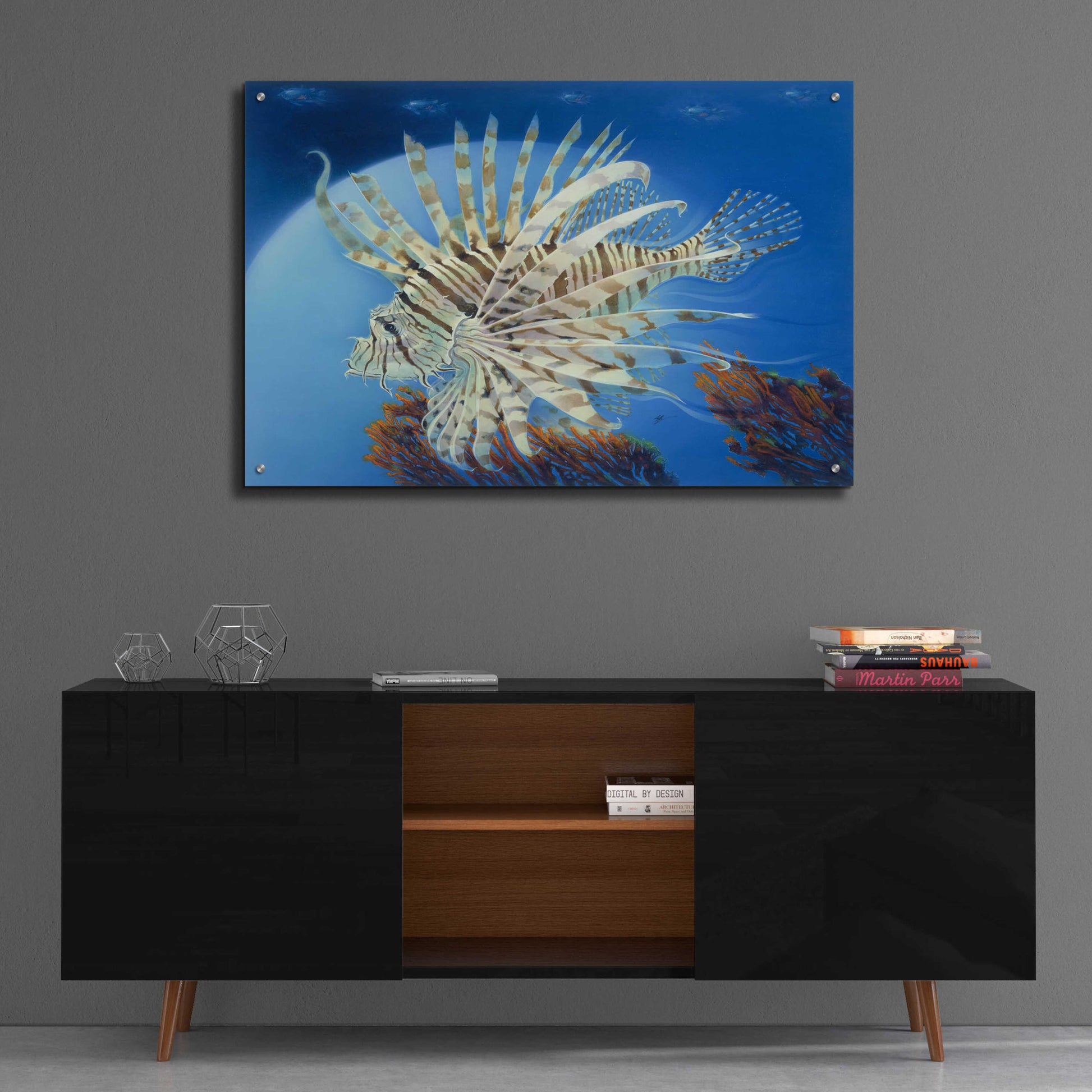 Epic Art 'Lion Fish' by Durwood Coffey, Acrylic Glass Wall Art,36x24