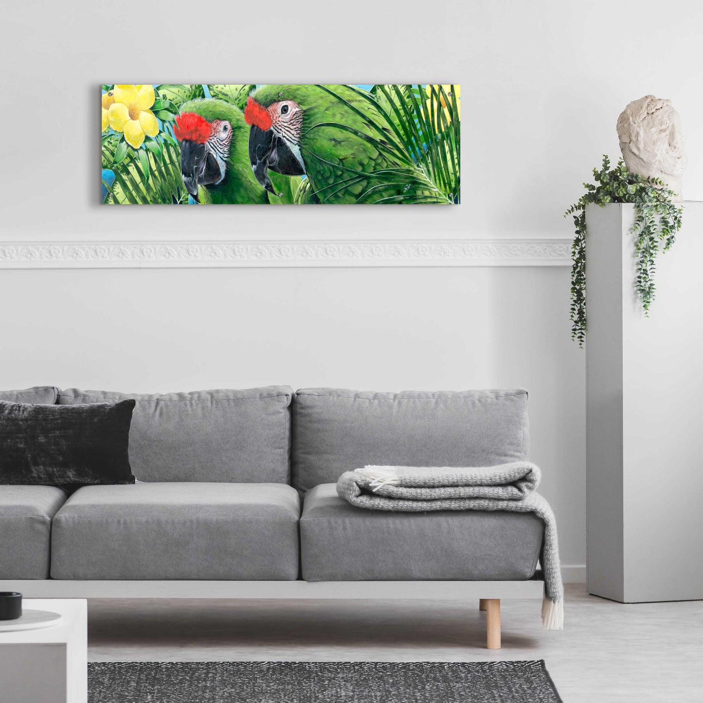 Epic Art 'Military Macaws' by Durwood Coffey, Acrylic Glass Wall Art,48x16