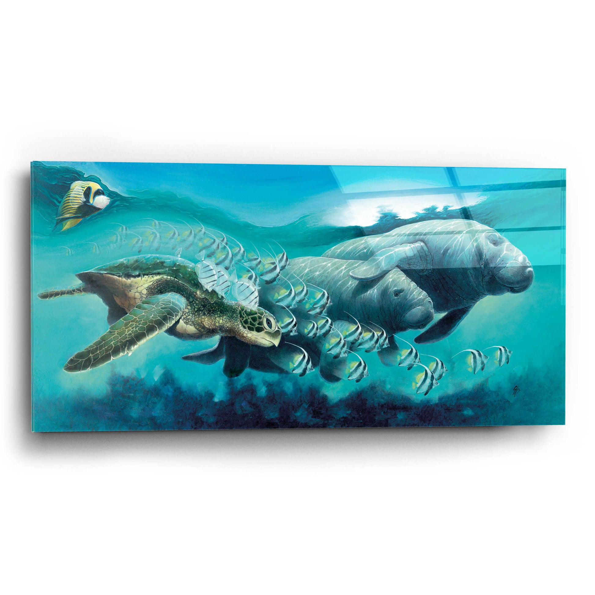 Epic Art 'Sirens ‘A Sea' by Durwood Coffey, Acrylic Glass Wall Art,24x12