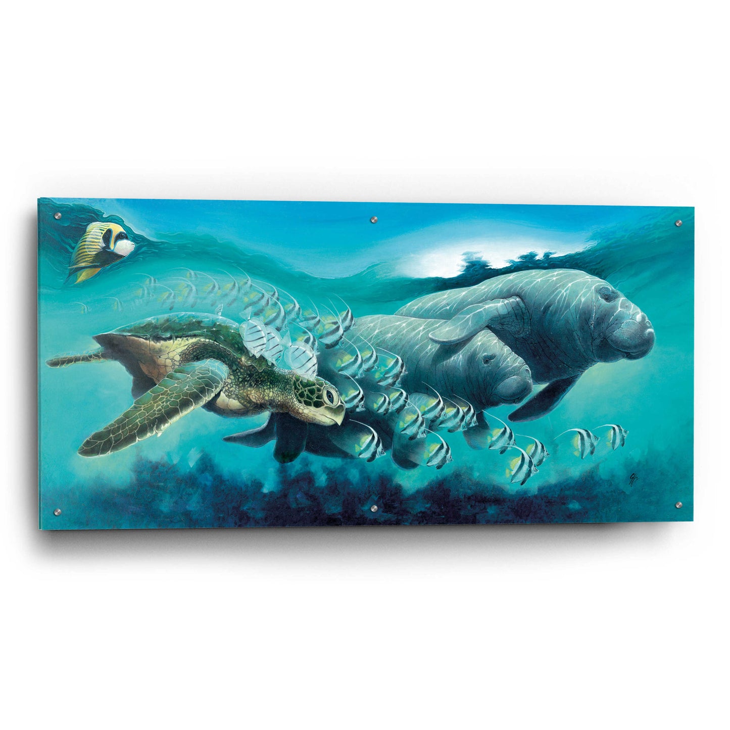 Epic Art 'Sirens ‘A Sea' by Durwood Coffey, Acrylic Glass Wall Art,48x24