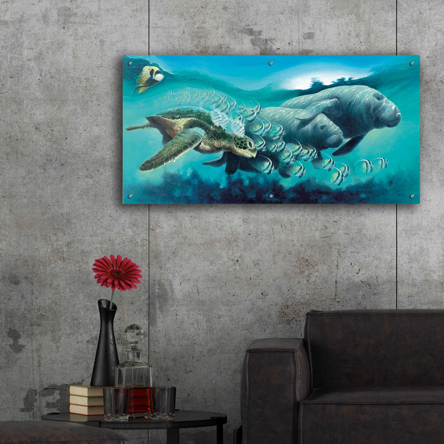 Epic Art 'Sirens ‘A Sea' by Durwood Coffey, Acrylic Glass Wall Art,48x24