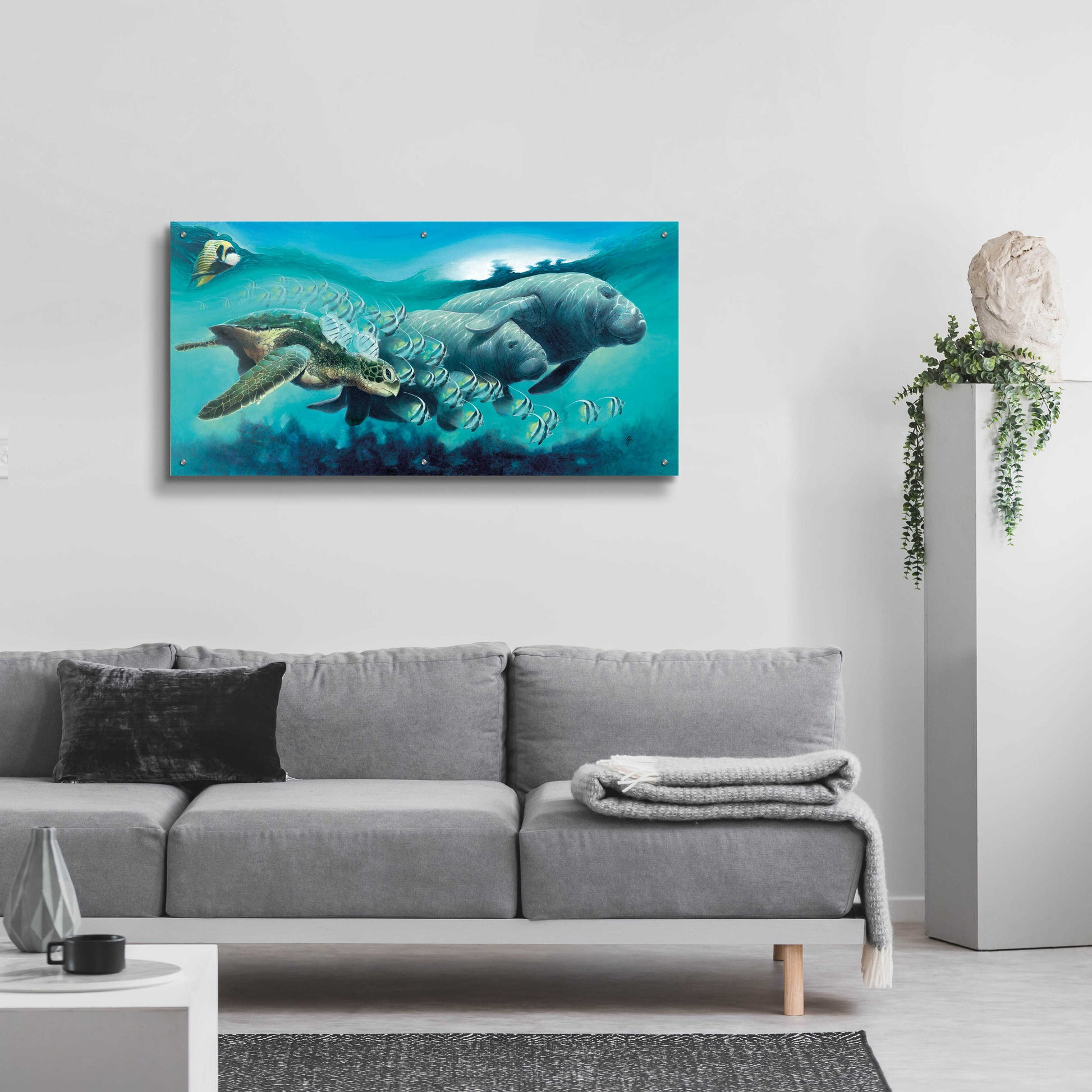 Epic Art 'Sirens ‘A Sea' by Durwood Coffey, Acrylic Glass Wall Art,48x24