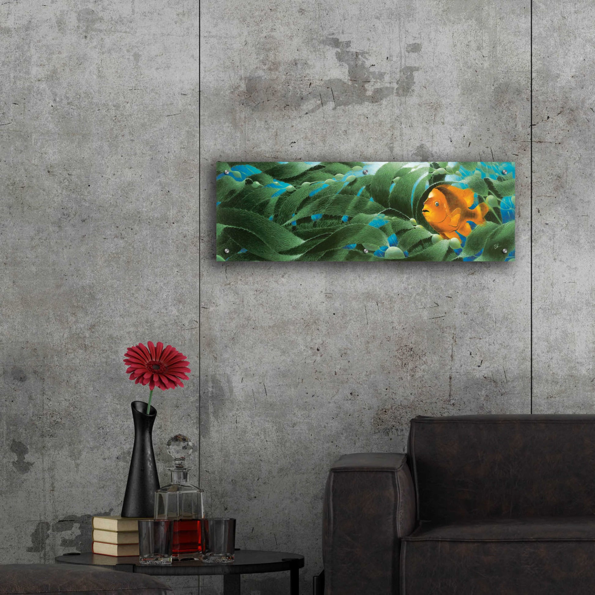 Epic Art 'The Emerald Forest' by Durwood Coffey, Acrylic Glass Wall Art,36x12