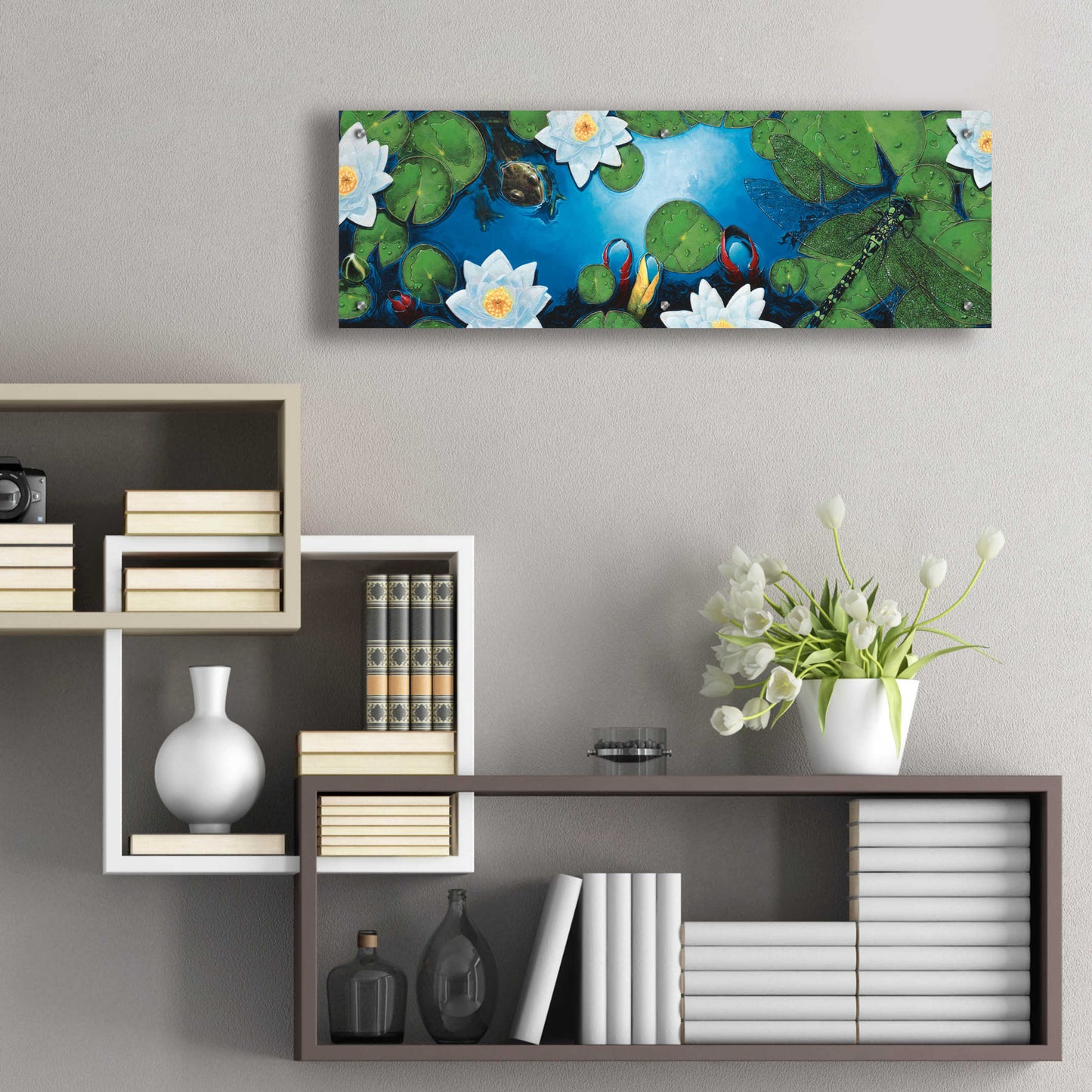 Epic Art 'The Pond' by Durwood Coffey, Acrylic Glass Wall Art,36x12