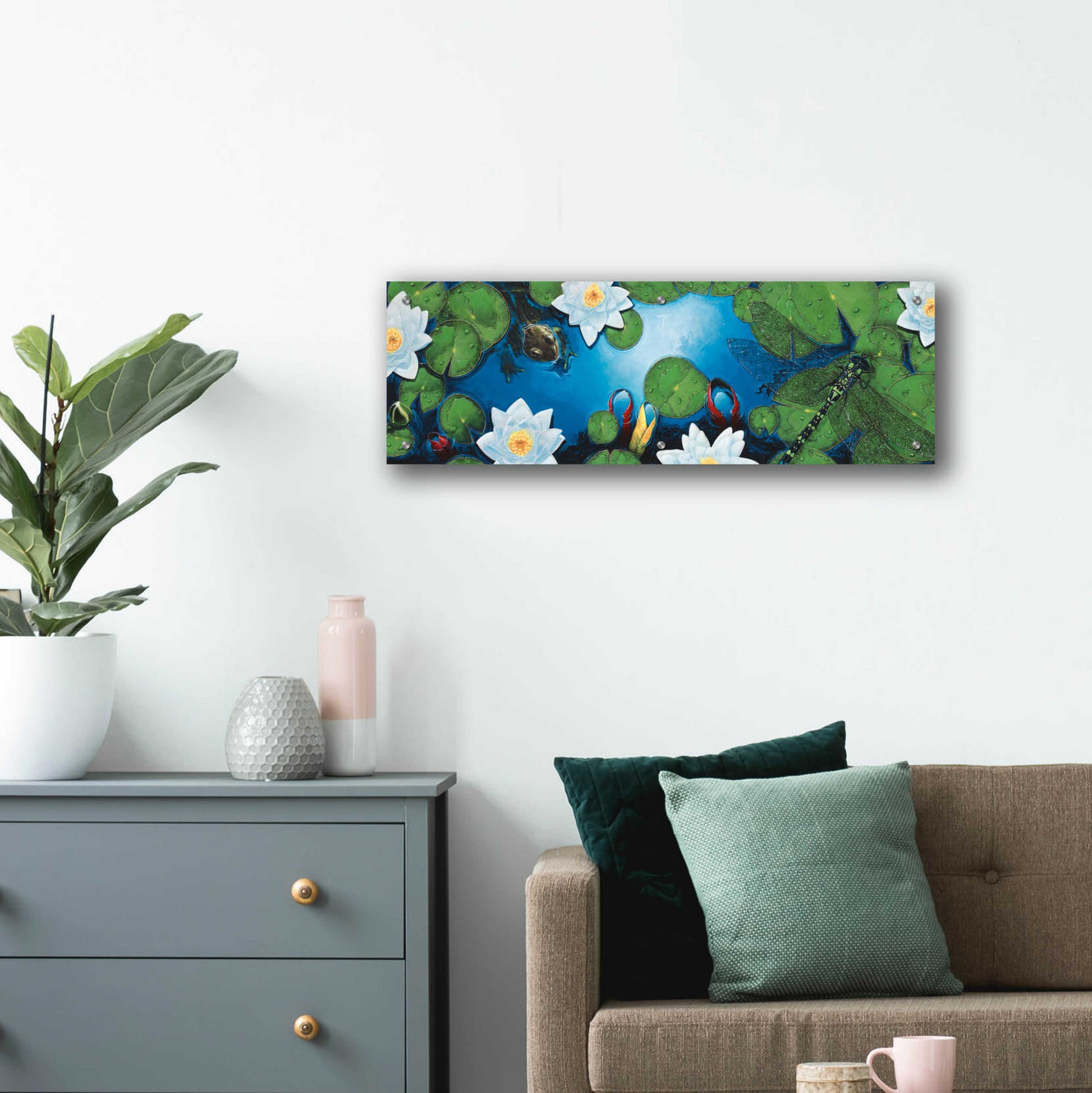 Epic Art 'The Pond' by Durwood Coffey, Acrylic Glass Wall Art,36x12