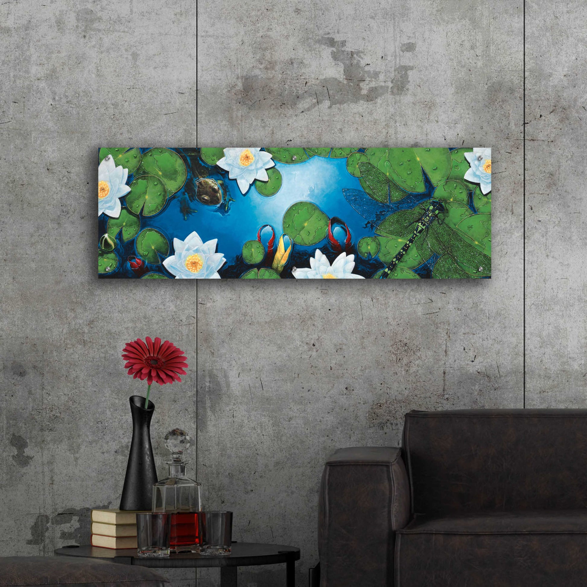 Epic Art 'The Pond' by Durwood Coffey, Acrylic Glass Wall Art,48x16