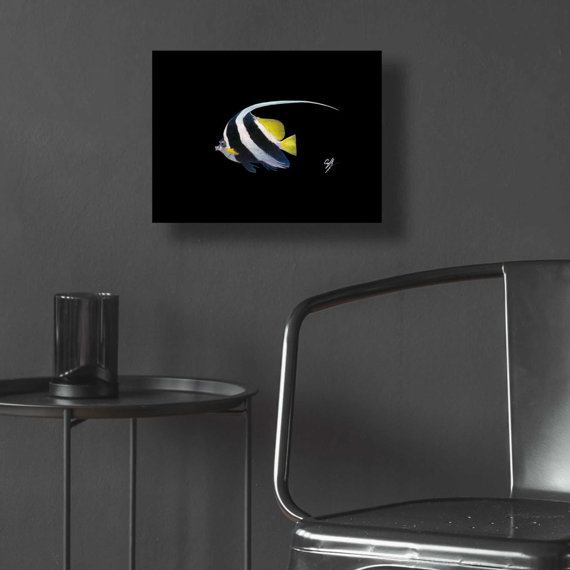 Epic Art 'Bannerfish' by Durwood Coffey, Acrylic Glass Wall Art,16x12