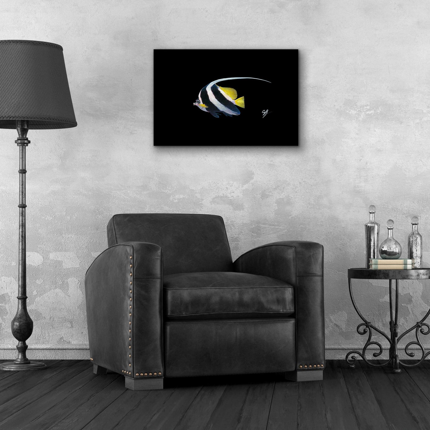 Epic Art 'Bannerfish' by Durwood Coffey, Acrylic Glass Wall Art,24x16