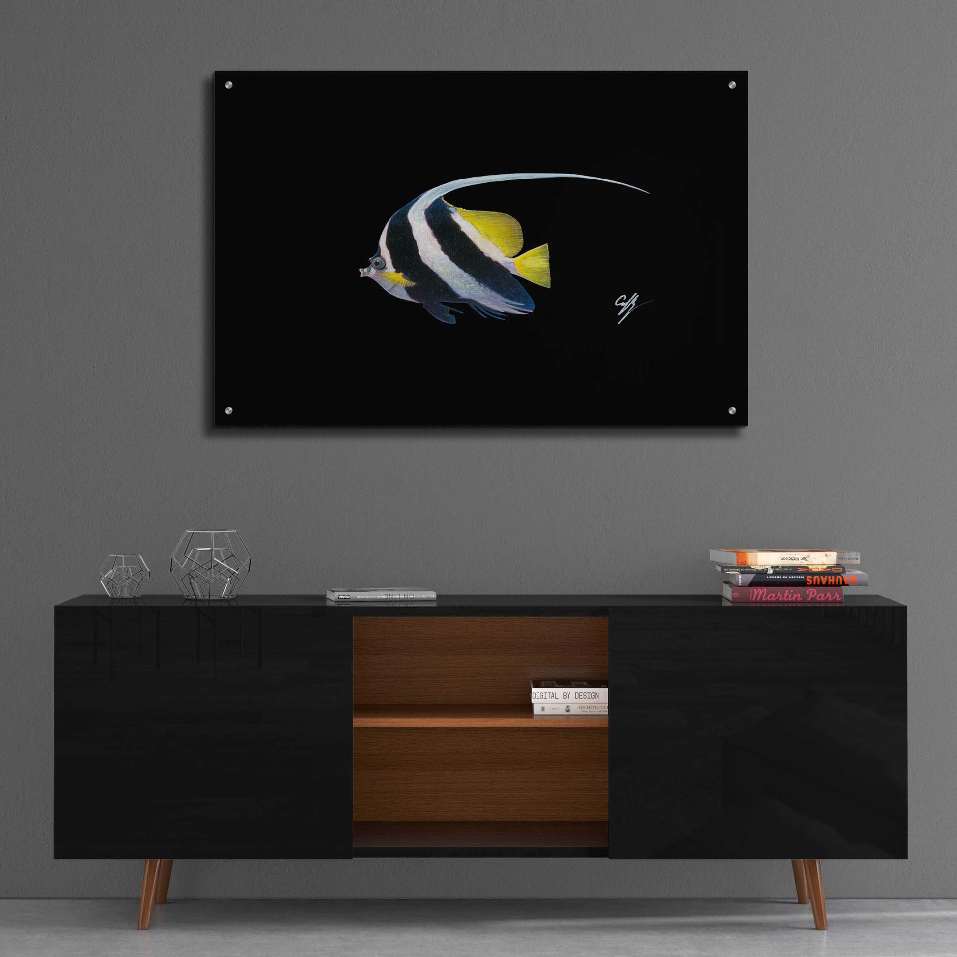 Epic Art 'Bannerfish' by Durwood Coffey, Acrylic Glass Wall Art,36x24