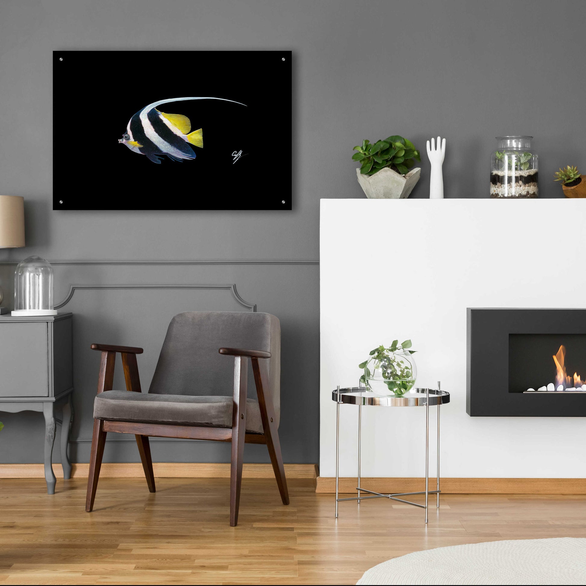 Epic Art 'Bannerfish' by Durwood Coffey, Acrylic Glass Wall Art,36x24