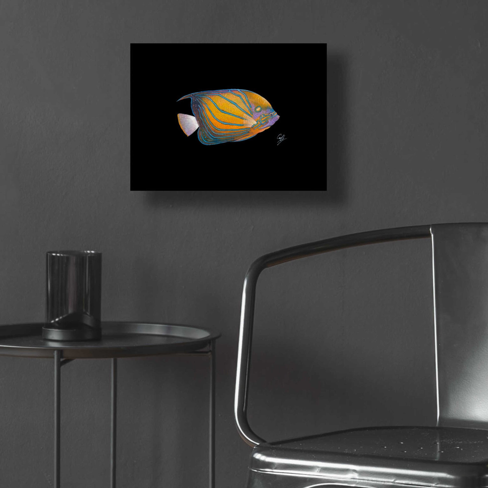 Epic Art 'Blue Ring Angelfish' by Durwood Coffey, Acrylic Glass Wall Art,16x12