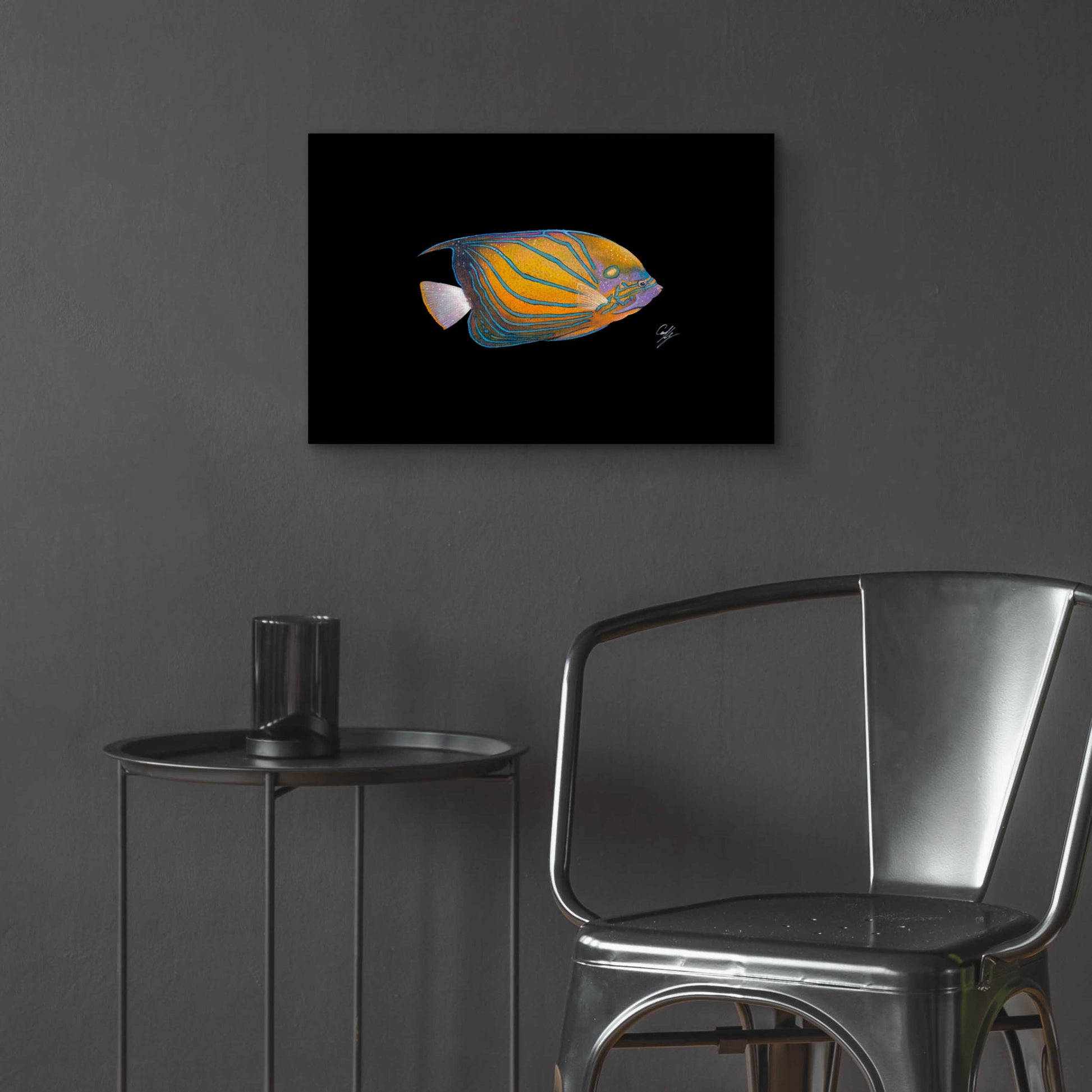 Epic Art 'Blue Ring Angelfish' by Durwood Coffey, Acrylic Glass Wall Art,24x16