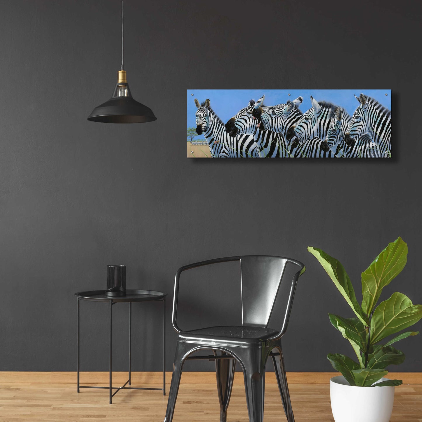 Epic Art 'Serengeti Serenade Zebras' by Durwood Coffey, Acrylic Glass Wall Art,48x16