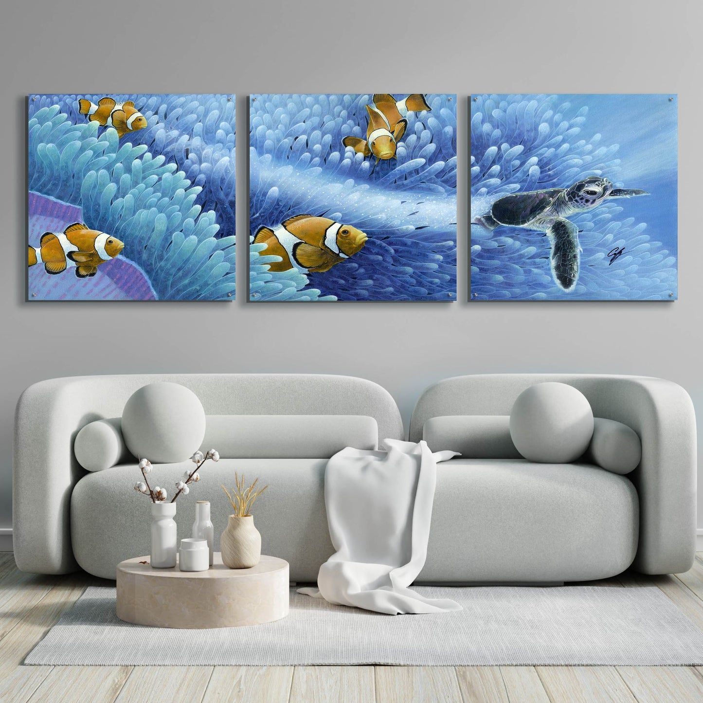 Epic Art 'The Journey Begins' by Durwood Coffey, Acrylic Glass Wall Art, 3 Piece Set,108x36