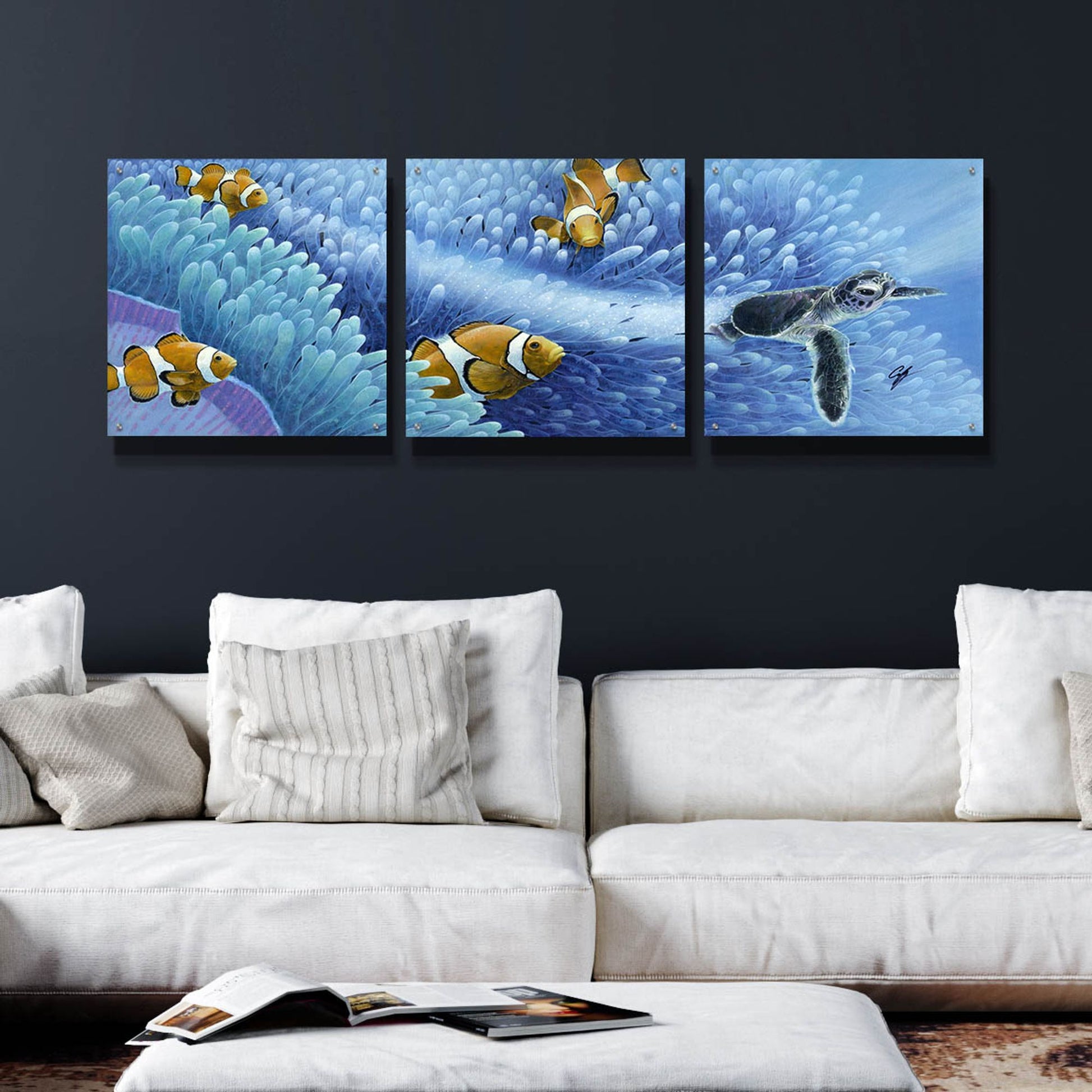 Epic Art 'The Journey Begins' by Durwood Coffey, Acrylic Glass Wall Art, 3 Piece Set,72x24