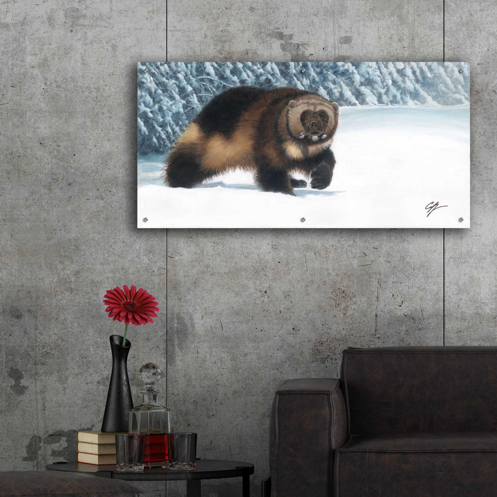 Epic Art 'Wolverine' by Durwood Coffey, Acrylic Glass Wall Art,48x24