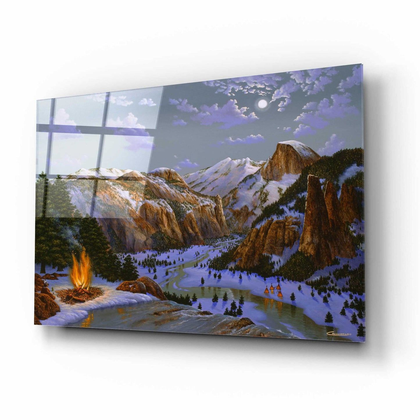 Epic Art 'Miwok Indians At Yosemite' by Eduardo Camoes, Acrylic Glass Wall Art,16x12