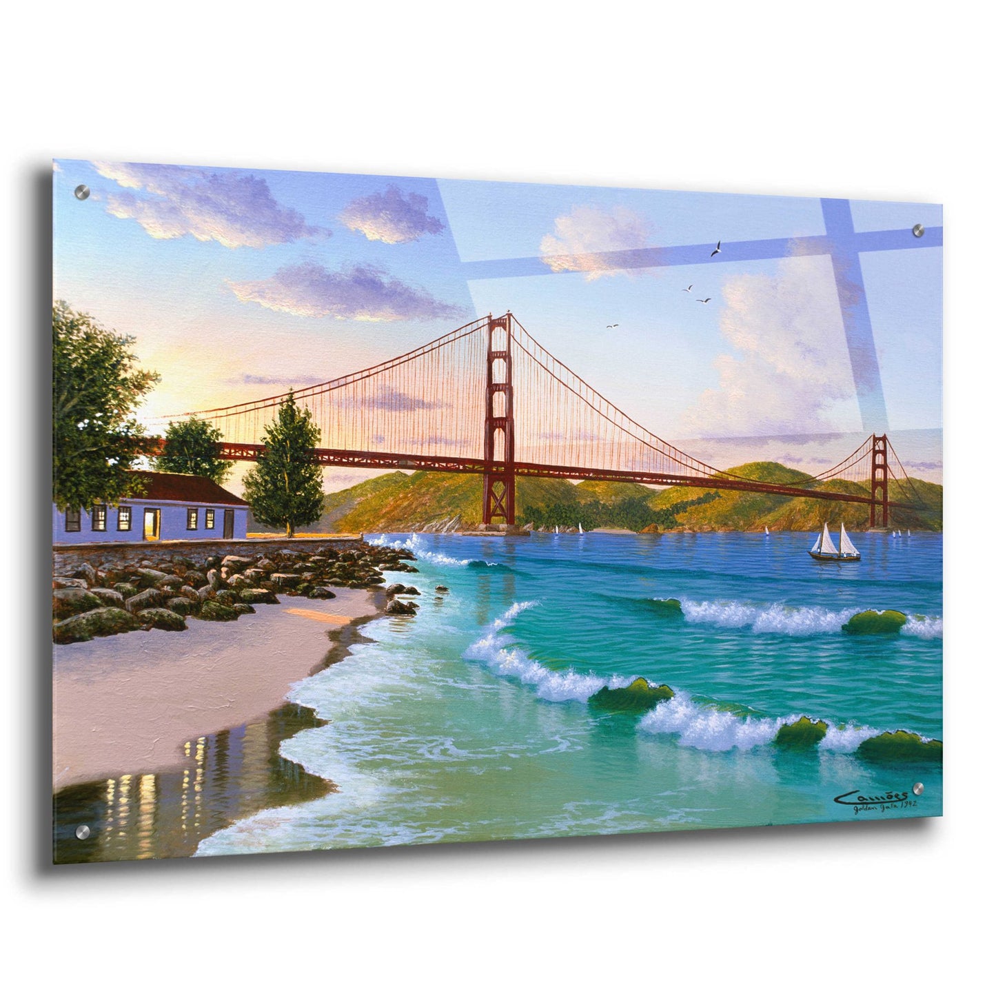 Epic Art 'Golden Gate 1940' by Eduardo Camoes, Acrylic Glass Wall Art,36x24