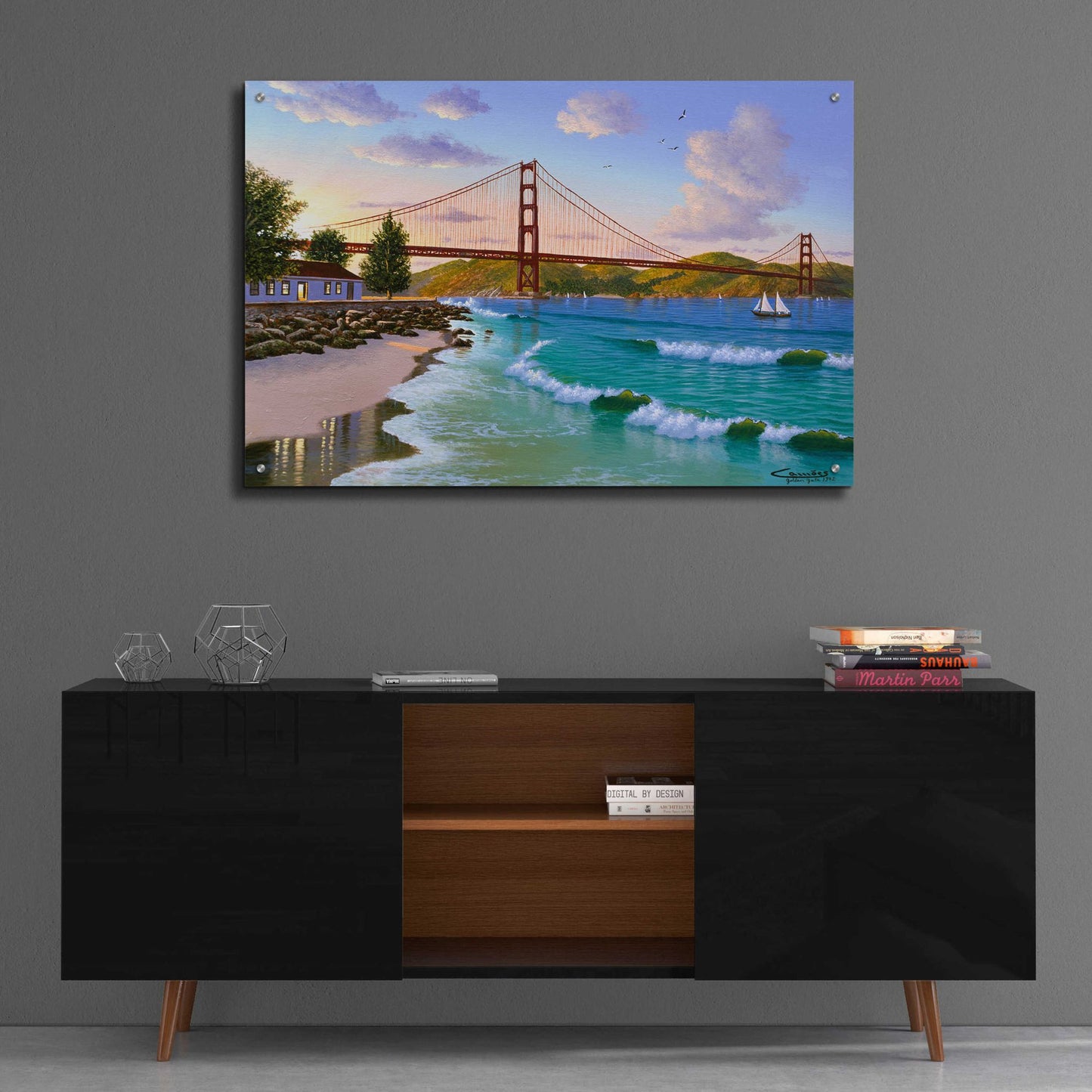 Epic Art 'Golden Gate 1940' by Eduardo Camoes, Acrylic Glass Wall Art,36x24