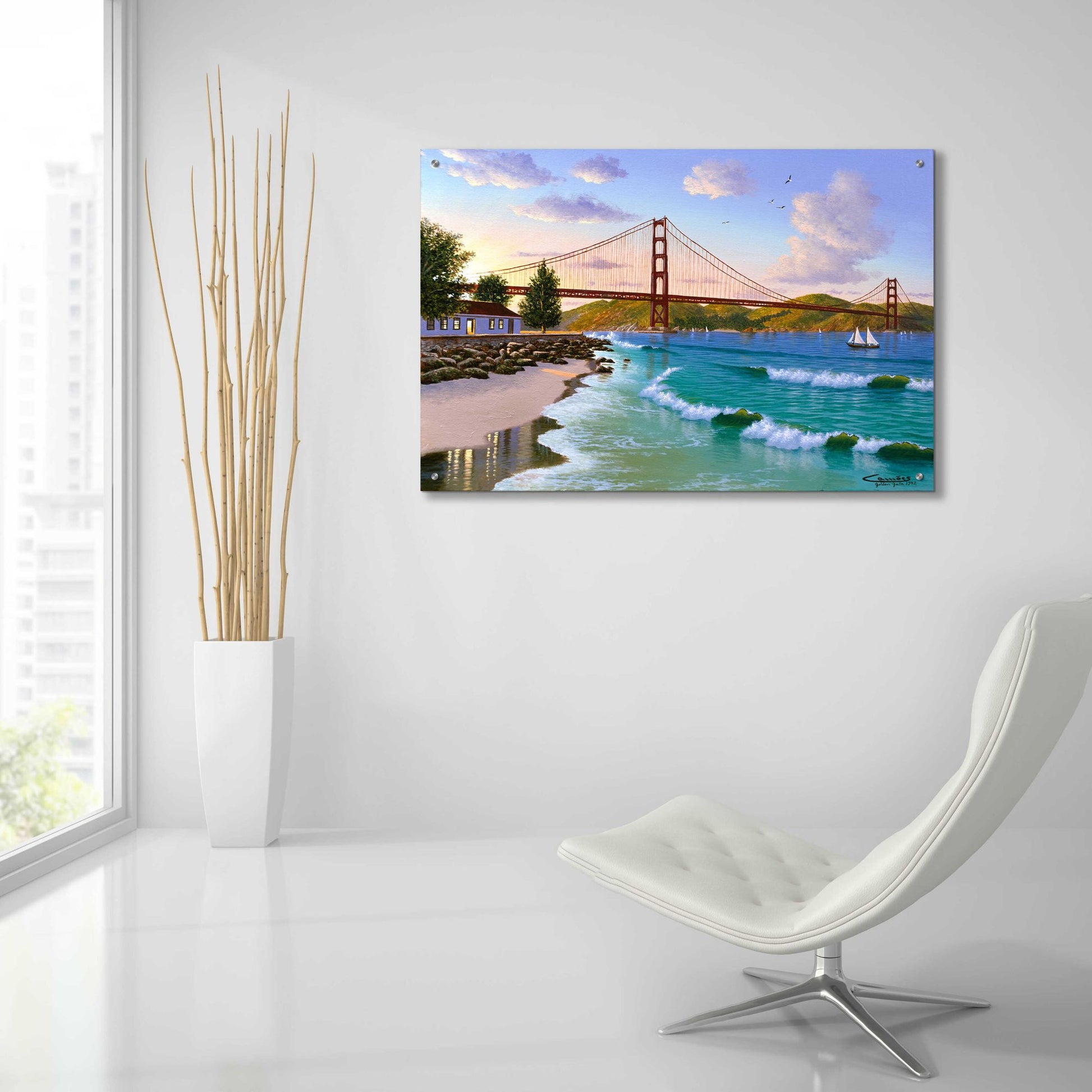 Epic Art 'Golden Gate 1940' by Eduardo Camoes, Acrylic Glass Wall Art,36x24