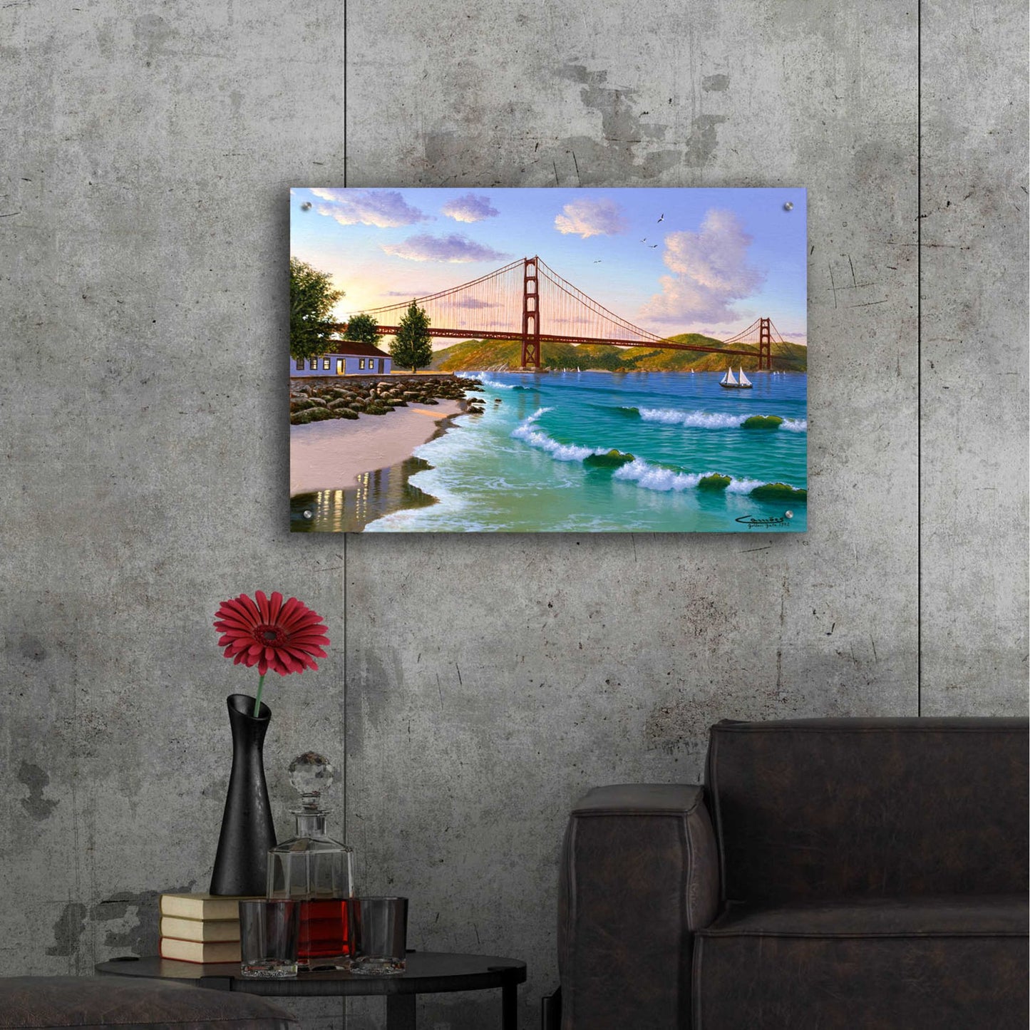 Epic Art 'Golden Gate 1940' by Eduardo Camoes, Acrylic Glass Wall Art,36x24