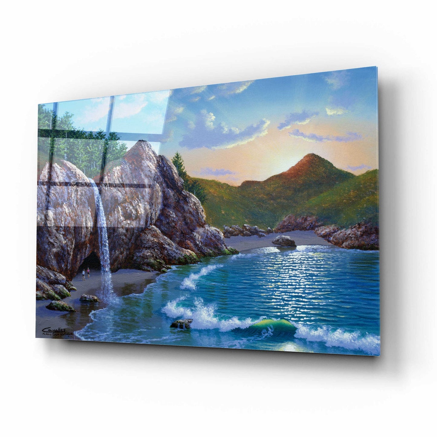 Epic Art 'Mc Way Cove Sunset' by Eduardo Camoes, Acrylic Glass Wall Art,16x12