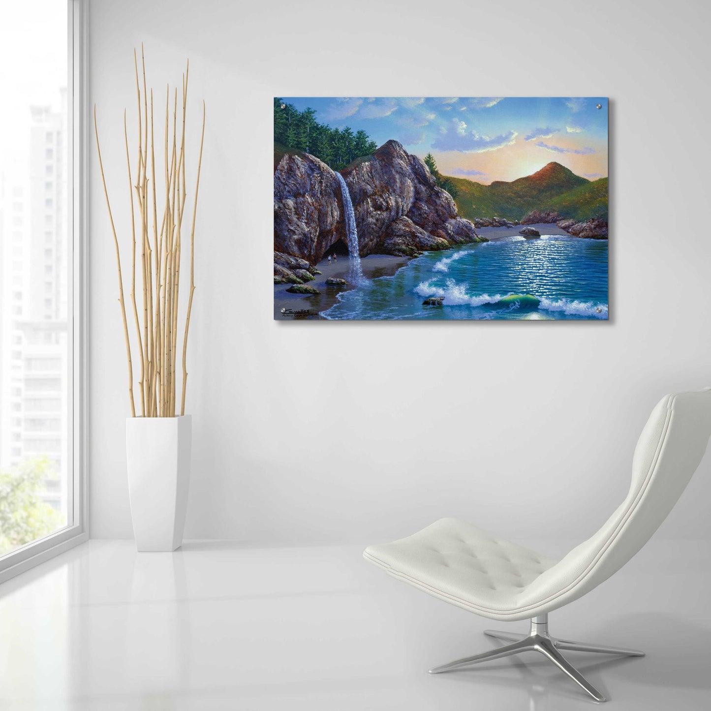 Epic Art 'Mc Way Cove Sunset' by Eduardo Camoes, Acrylic Glass Wall Art,36x24