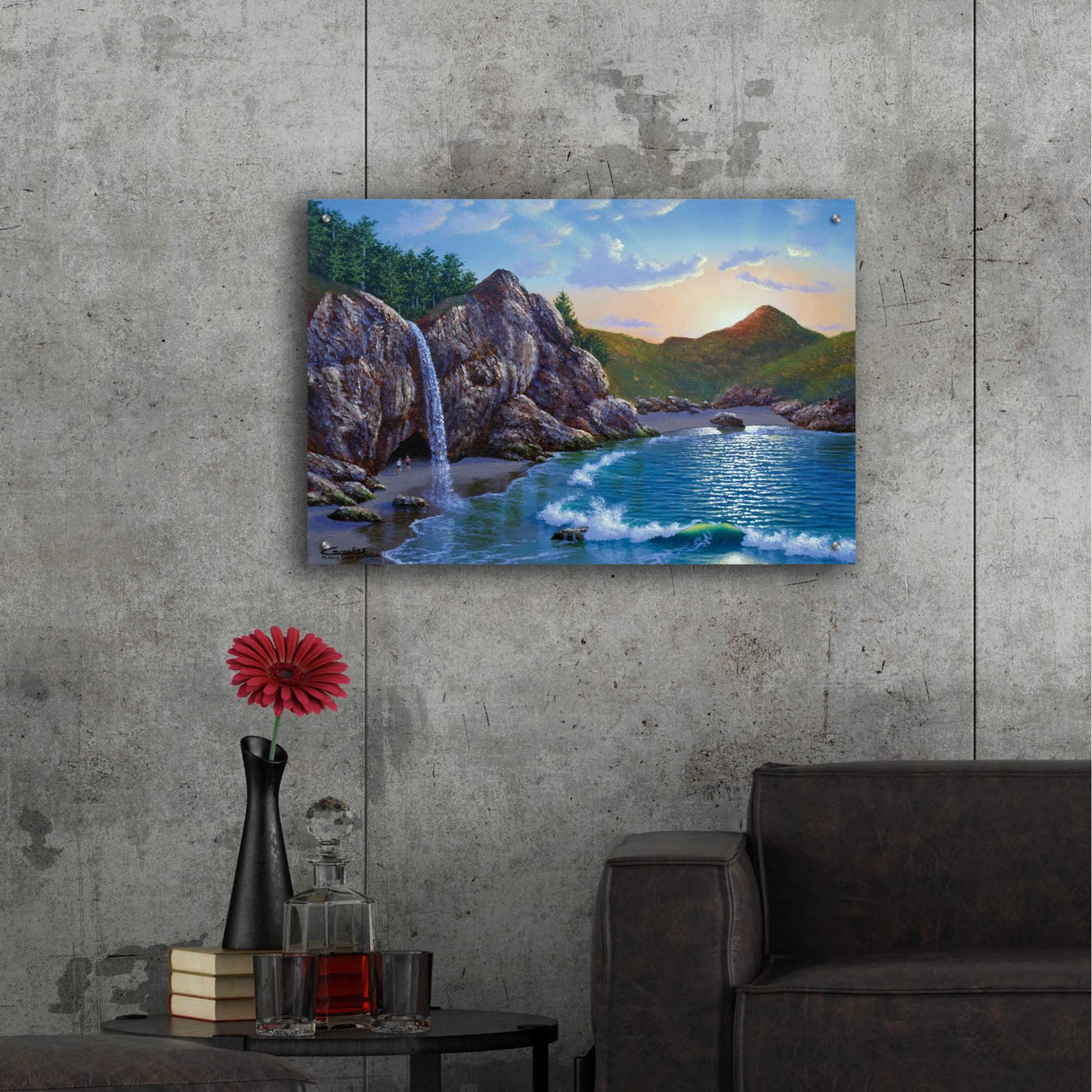 Epic Art 'Mc Way Cove Sunset' by Eduardo Camoes, Acrylic Glass Wall Art,36x24