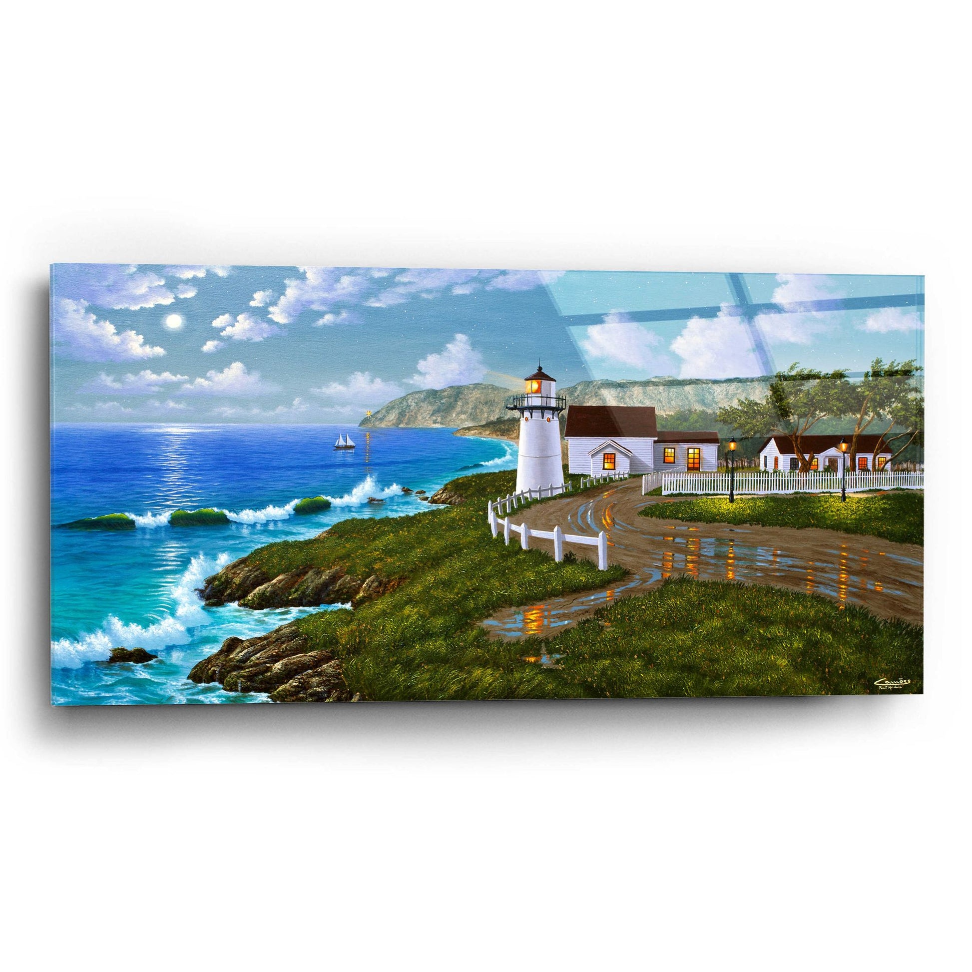 Epic Art 'Point Montara, CA' by Eduardo Camoes, Acrylic Glass Wall Art,24x12