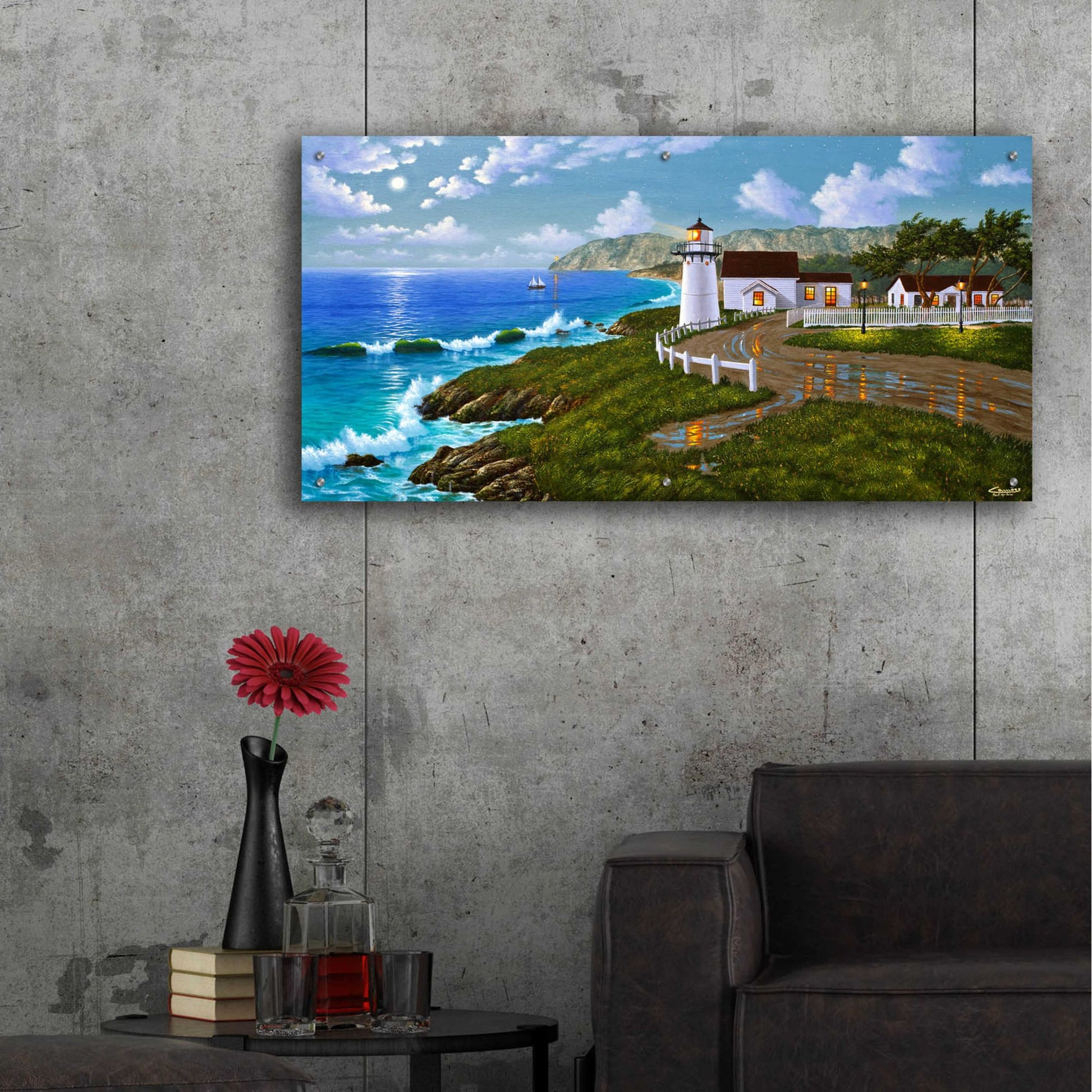 Epic Art 'Point Montara, CA' by Eduardo Camoes, Acrylic Glass Wall Art,48x24