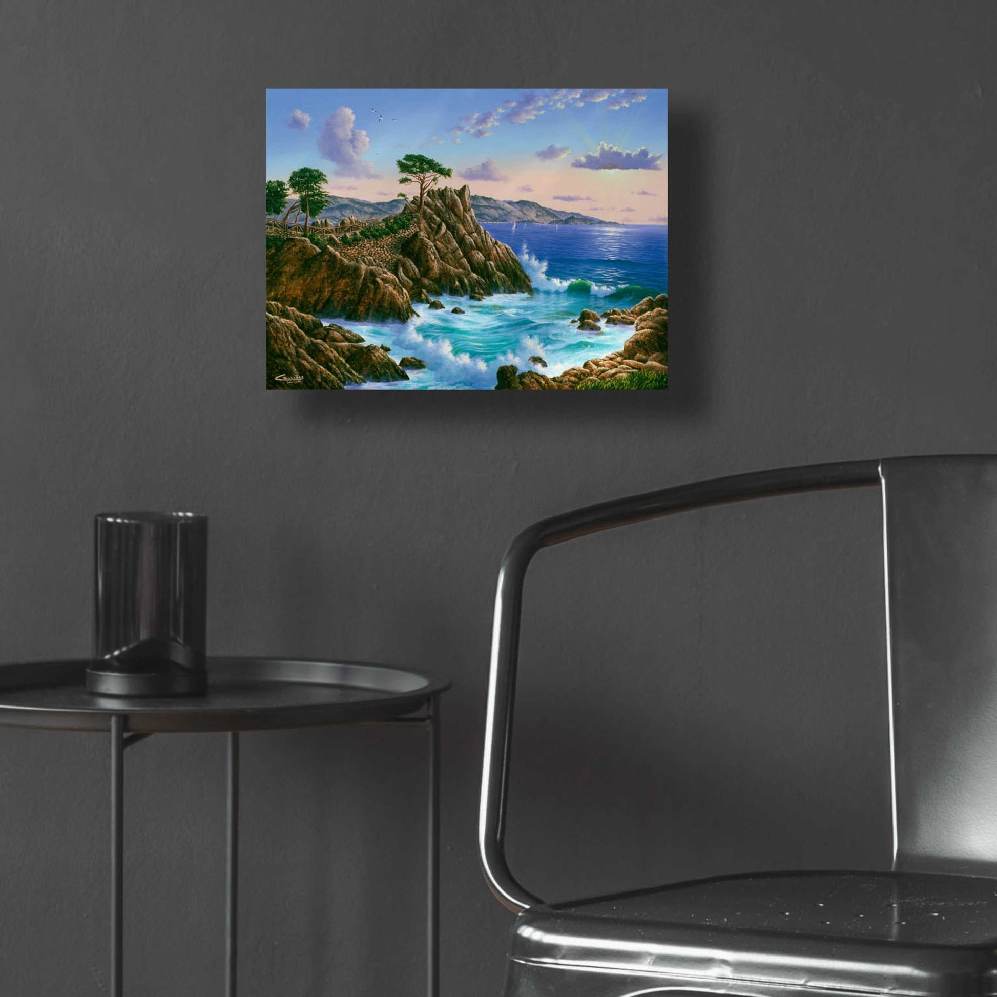 Epic Art 'Lone Cypress, Carmel, CA' by Eduardo Camoes, Acrylic Glass Wall Art,16x12