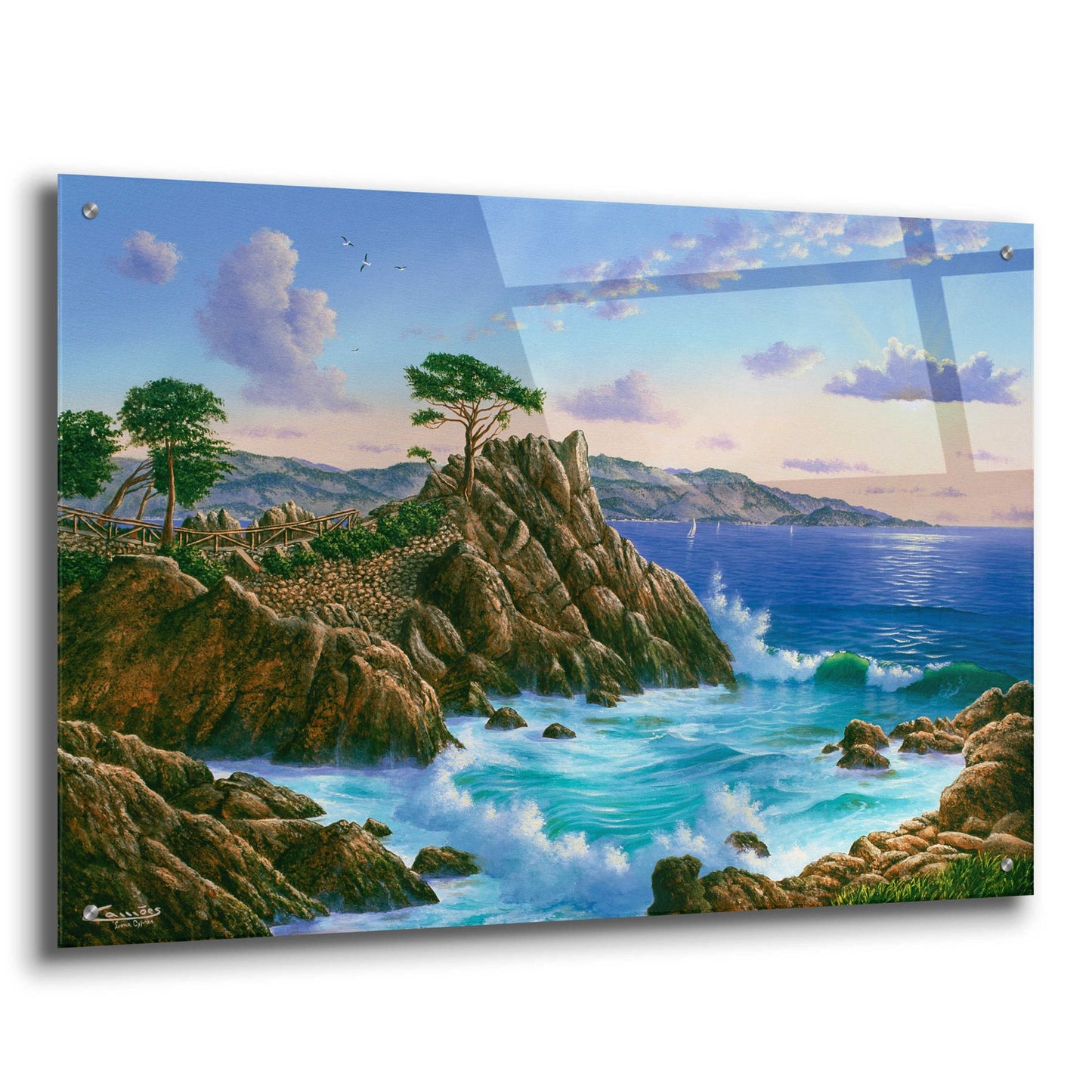 Epic Art 'Lone Cypress, Carmel, CA' by Eduardo Camoes, Acrylic Glass Wall Art,36x24