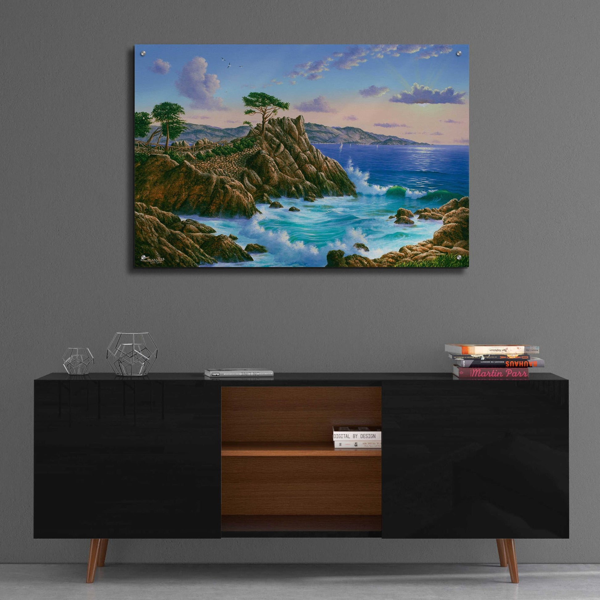 Epic Art 'Lone Cypress, Carmel, CA' by Eduardo Camoes, Acrylic Glass Wall Art,36x24