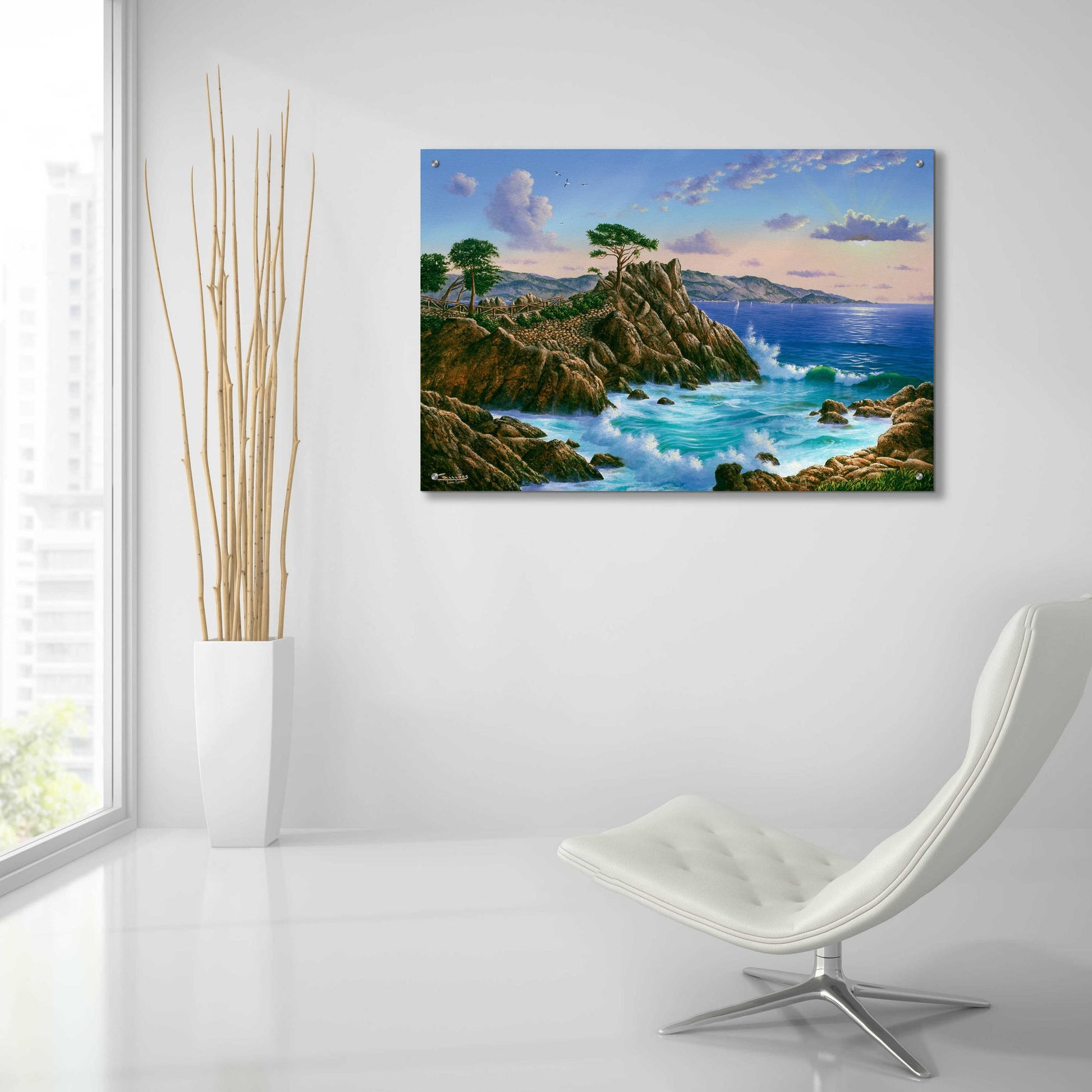 Epic Art 'Lone Cypress, Carmel, CA' by Eduardo Camoes, Acrylic Glass Wall Art,36x24