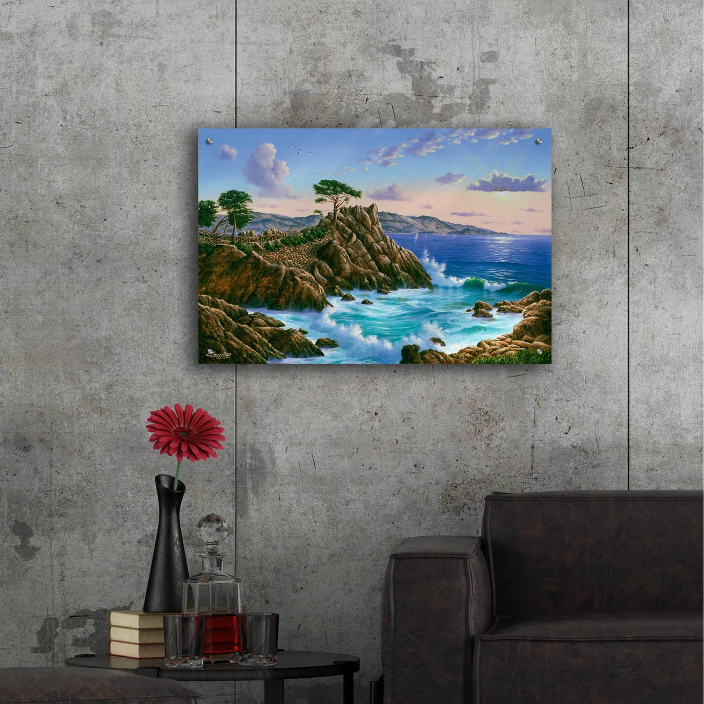 Epic Art 'Lone Cypress, Carmel, CA' by Eduardo Camoes, Acrylic Glass Wall Art,36x24