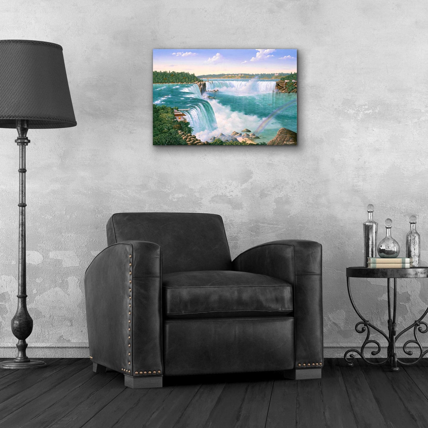 Epic Art 'Niagara Falls In 1860' by Eduardo Camoes, Acrylic Glass Wall Art,24x16