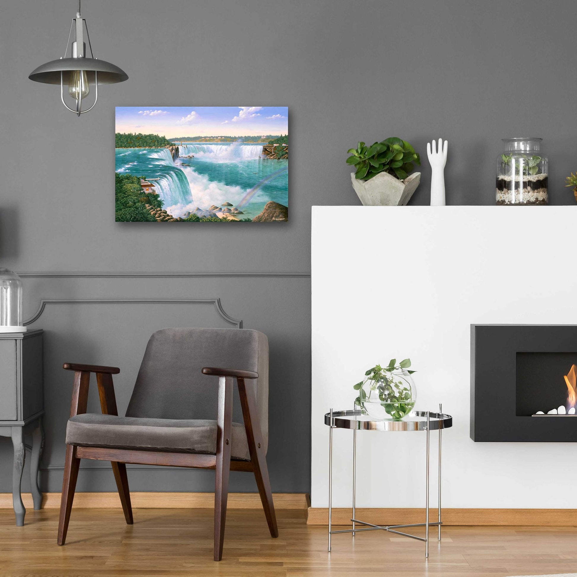 Epic Art 'Niagara Falls In 1860' by Eduardo Camoes, Acrylic Glass Wall Art,24x16