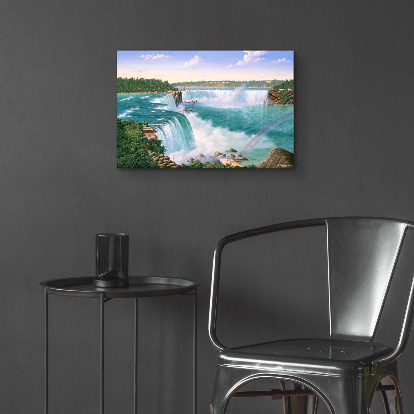 Epic Art 'Niagara Falls In 1860' by Eduardo Camoes, Acrylic Glass Wall Art,24x16