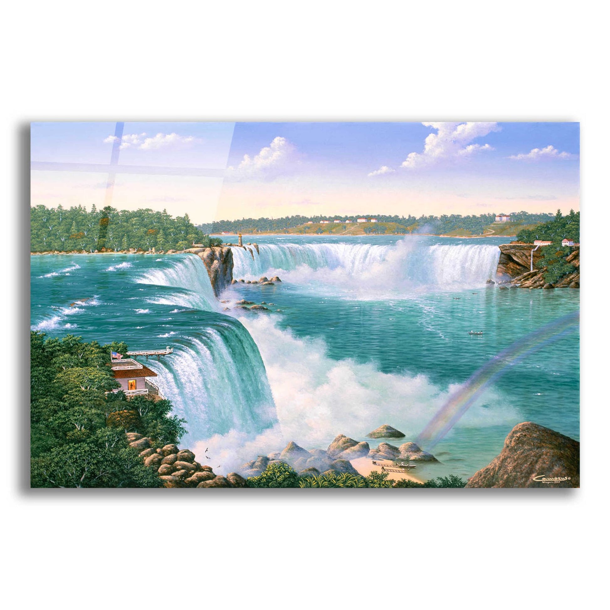 Epic Art 'Niagara Falls In 1860' by Eduardo Camoes, Acrylic Glass Wall Art,24x16