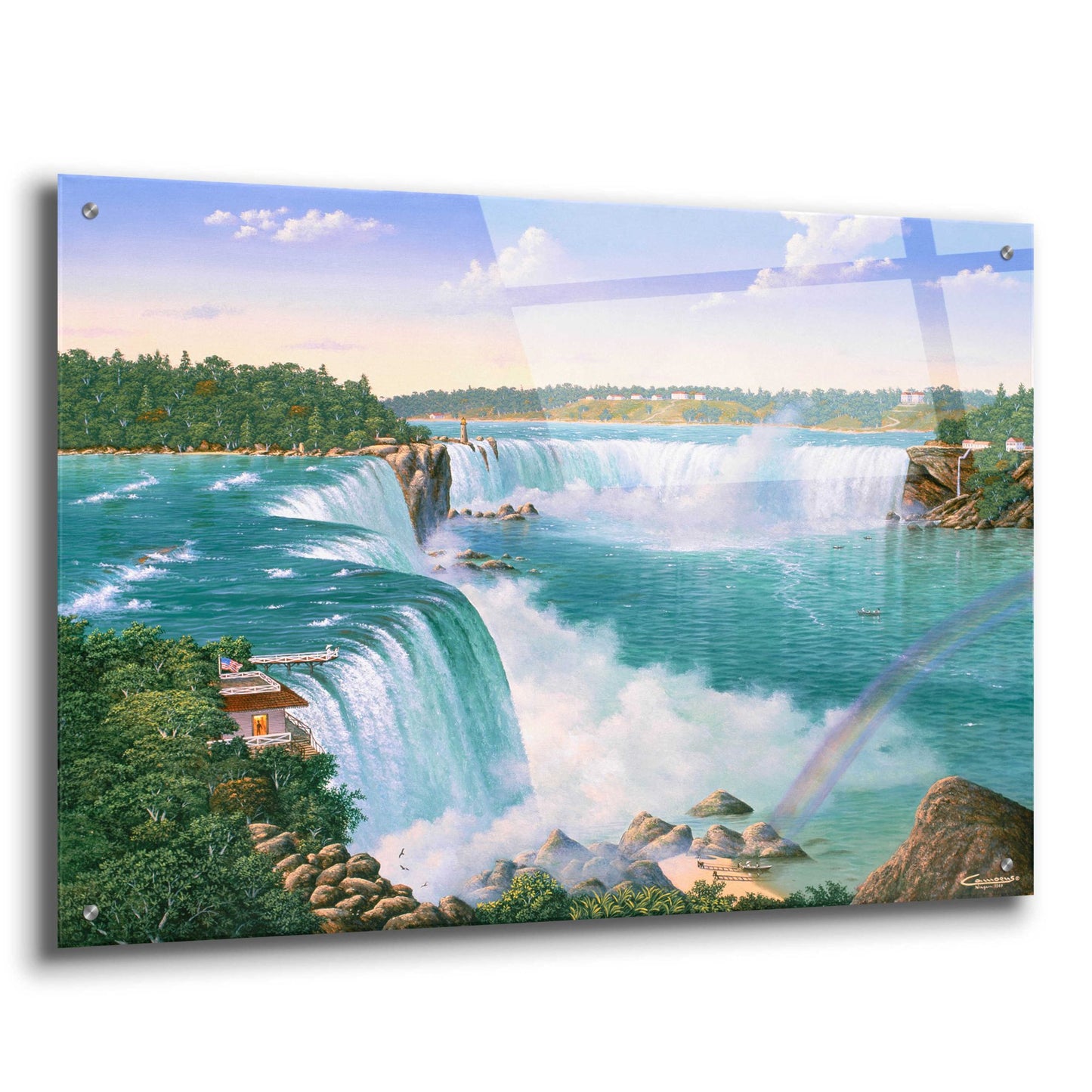 Epic Art 'Niagara Falls In 1860' by Eduardo Camoes, Acrylic Glass Wall Art,36x24