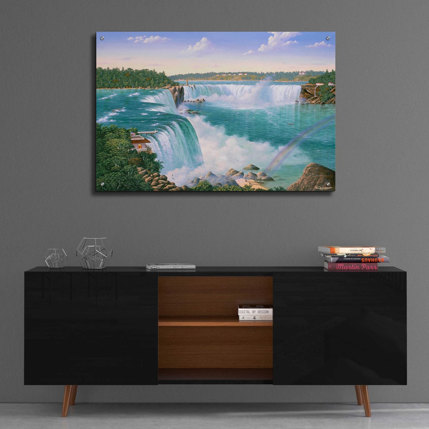 Epic Art 'Niagara Falls In 1860' by Eduardo Camoes, Acrylic Glass Wall Art,36x24