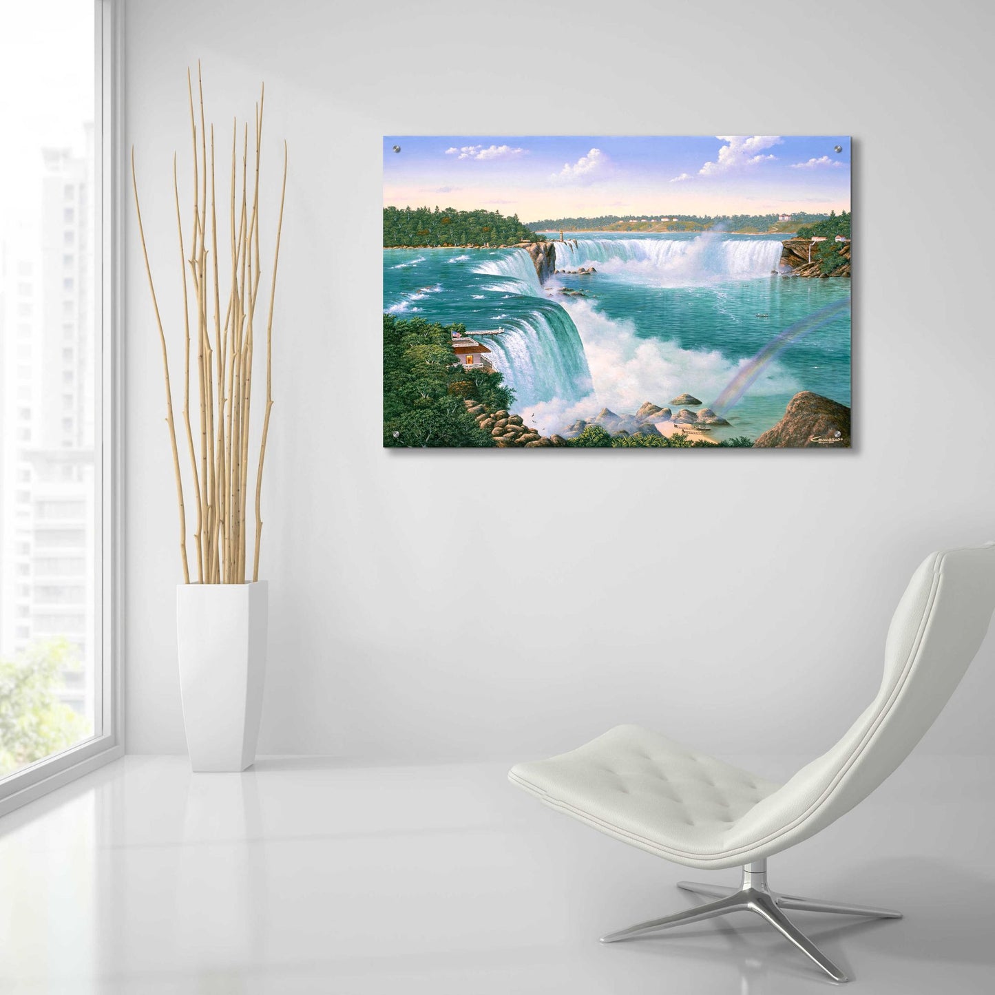 Epic Art 'Niagara Falls In 1860' by Eduardo Camoes, Acrylic Glass Wall Art,36x24