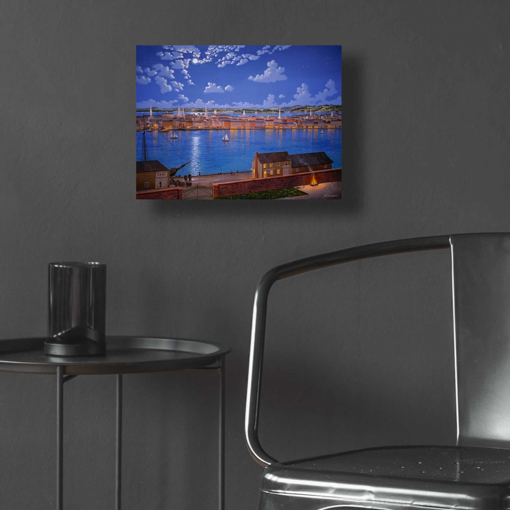 Epic Art 'New York From Brooklyn Heights In 1848' by Eduardo Camoes, Acrylic Glass Wall Art,16x12