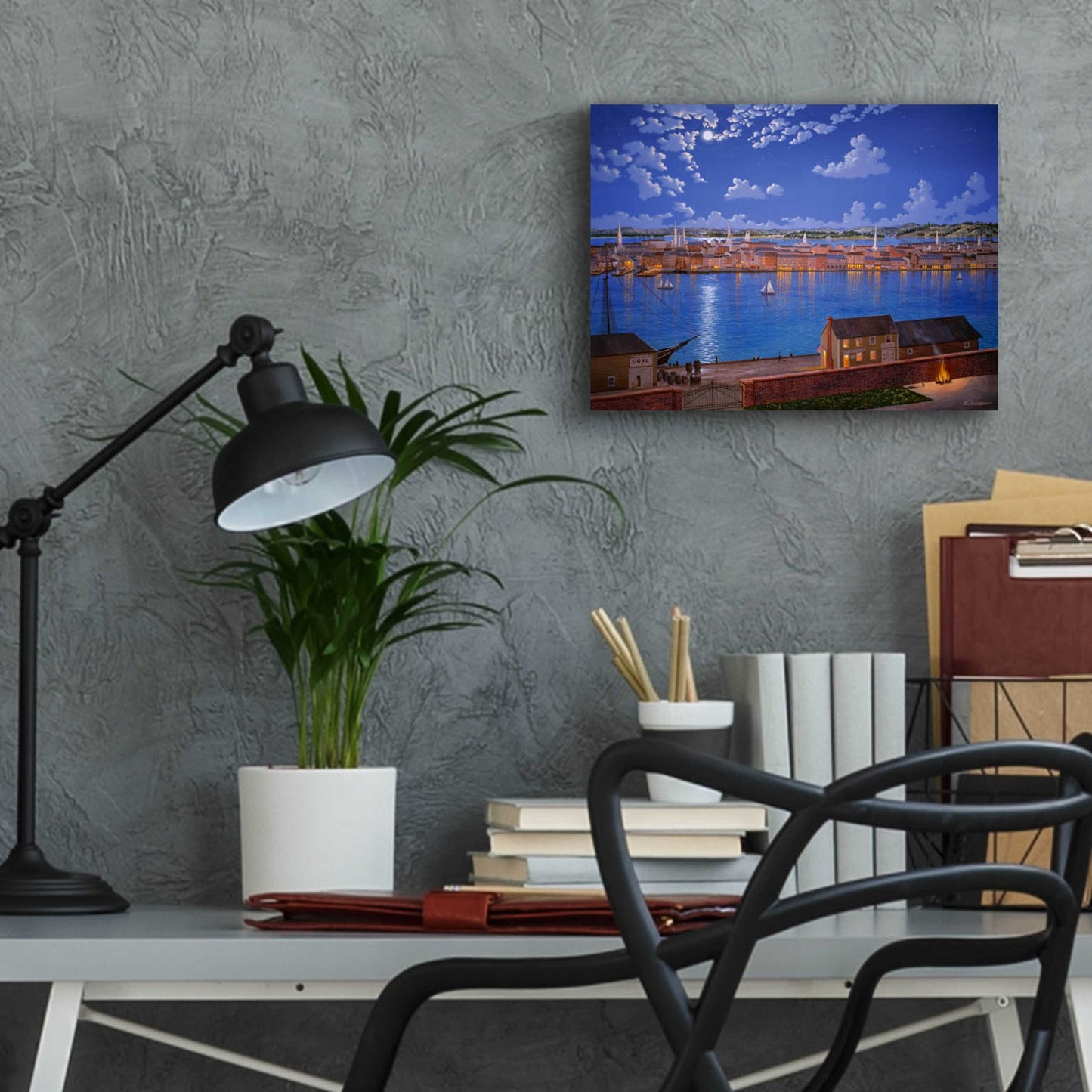 Epic Art 'New York From Brooklyn Heights In 1848' by Eduardo Camoes, Acrylic Glass Wall Art,16x12